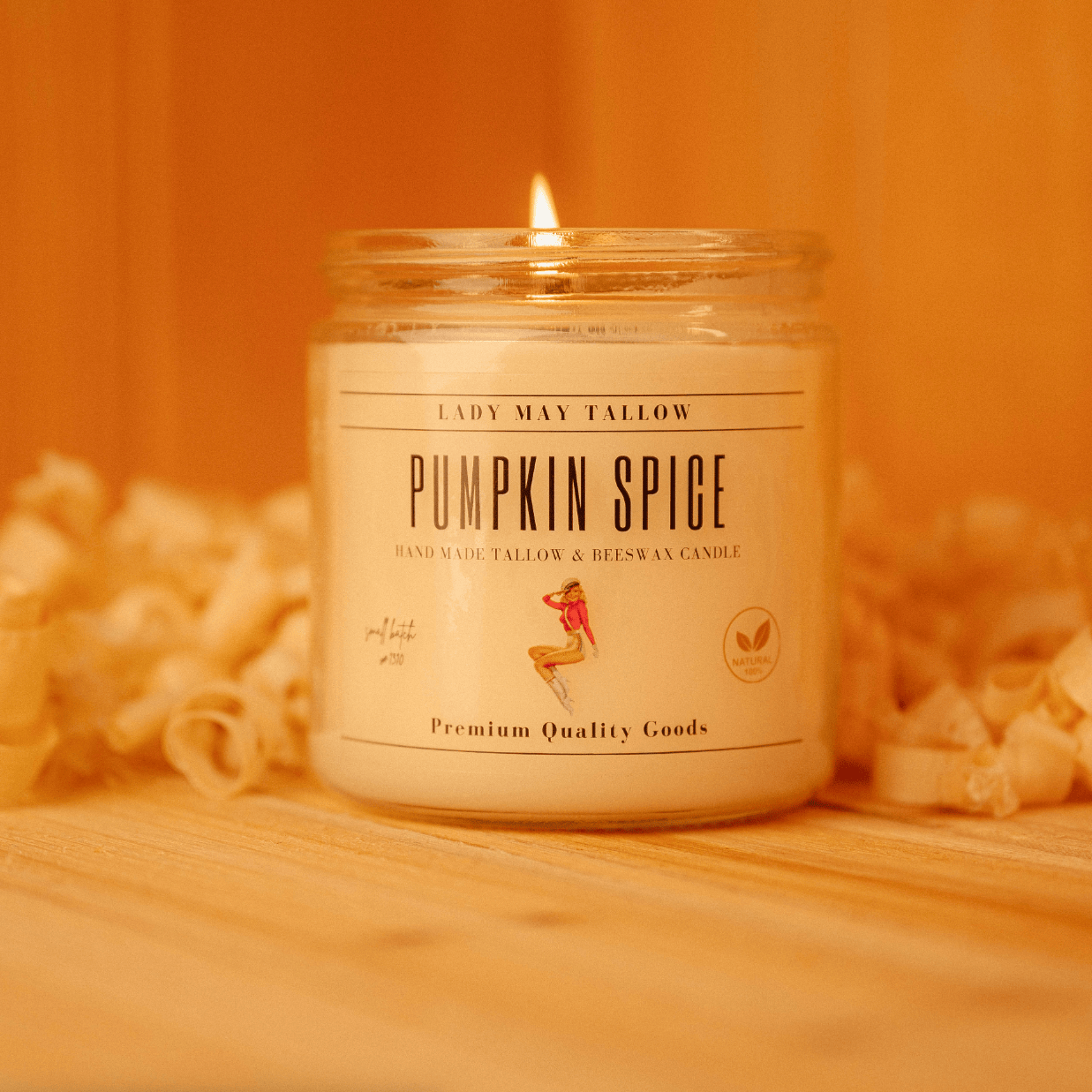 Lady May Tallow Candles Pumpkin Spice Lady May Seasonal Tallow & Beeswax Candle