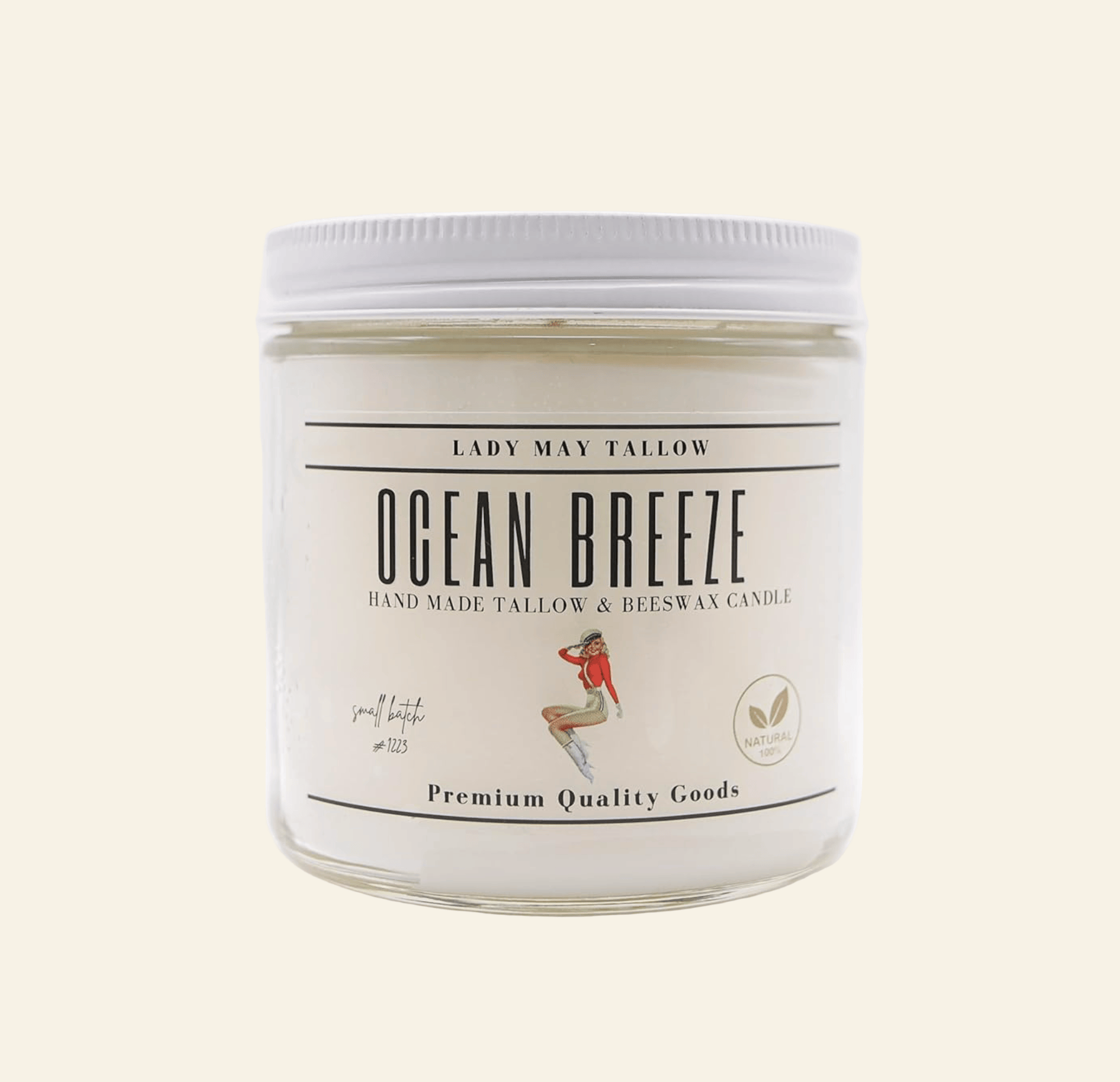 Ocean Breeze Tallow & Beeswax Candle | All Natural, Non-Toxic, Clean Burning - My American Goods