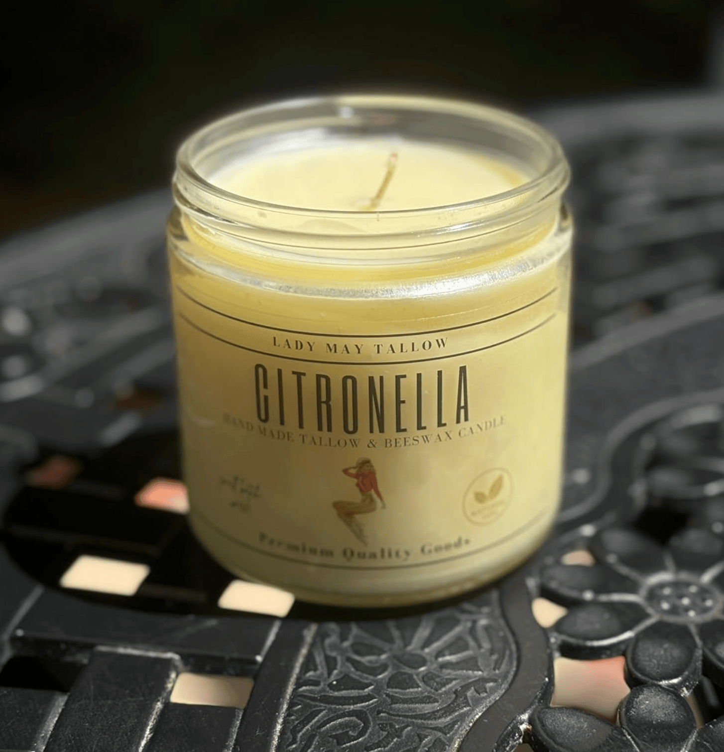 Citronella Tallow & Beeswax Candle | All Natural, Non-Toxic, Clean Burning - My American Goods