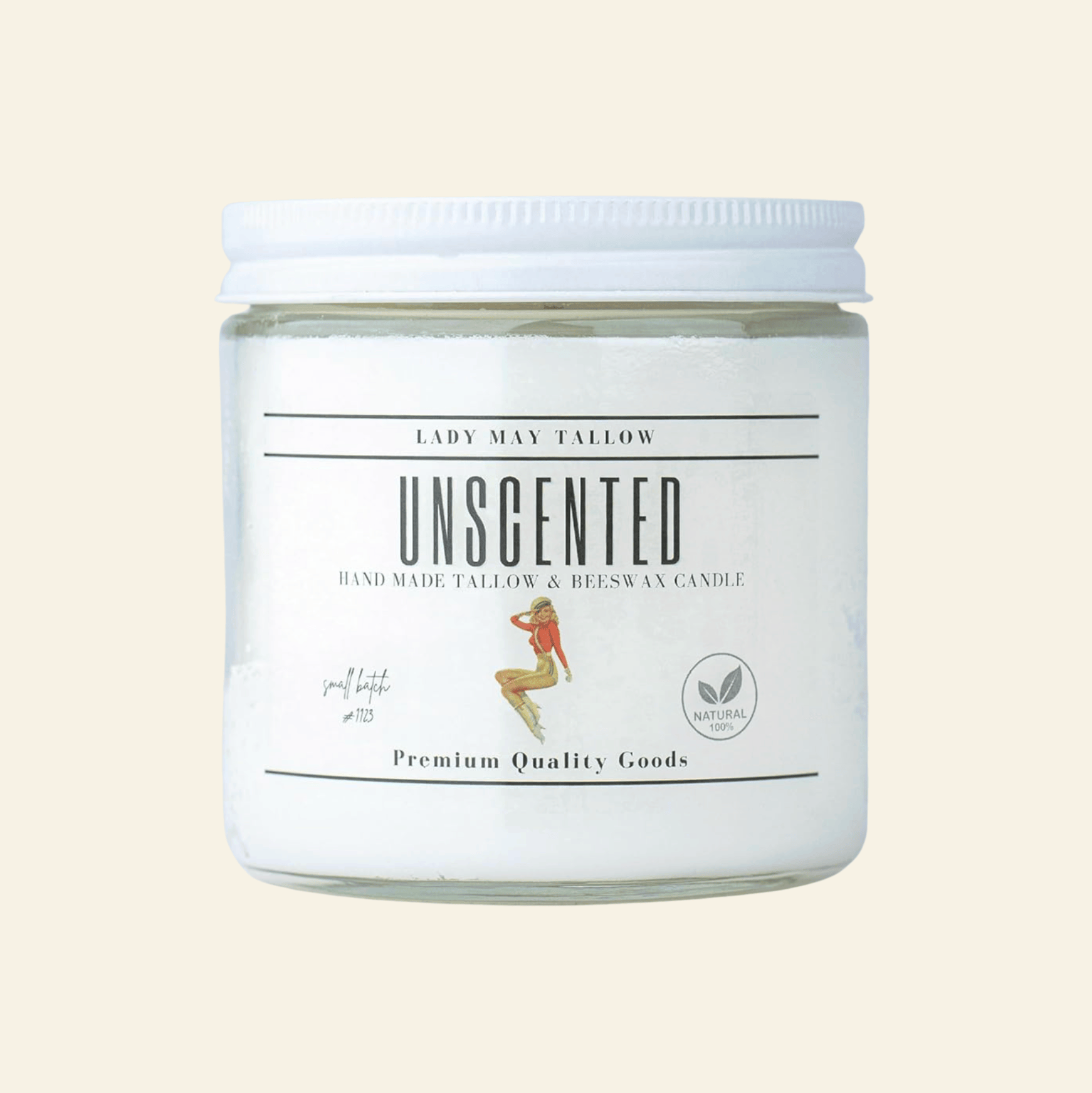 Unscented Tallow & Beeswax Candle | All Natural, Non-Toxic, Clean Burning - My American Goods