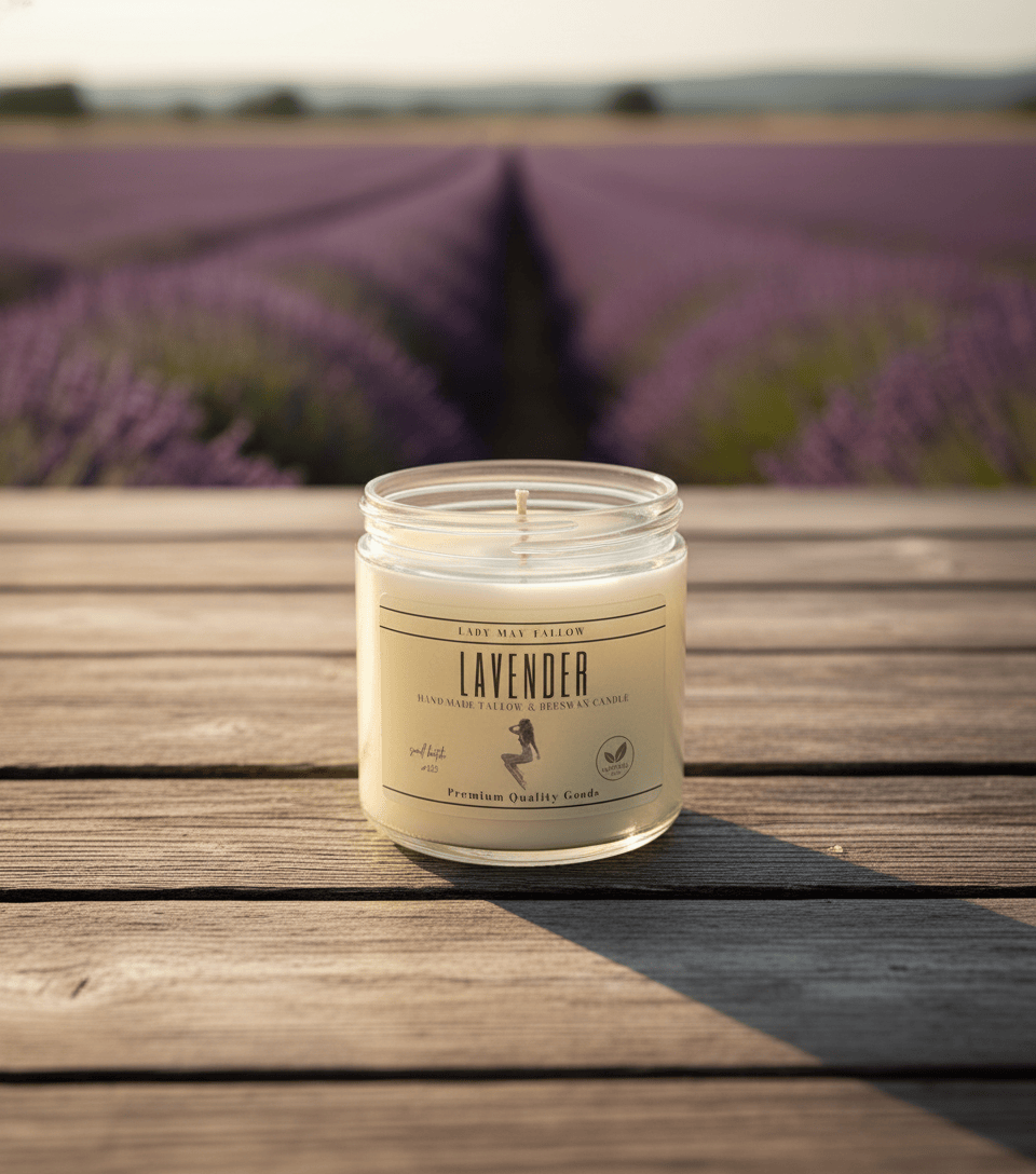 Lavender Tallow & Beeswax Candle | All Natural, Non-Toxic, Clean Burning - My American Goods