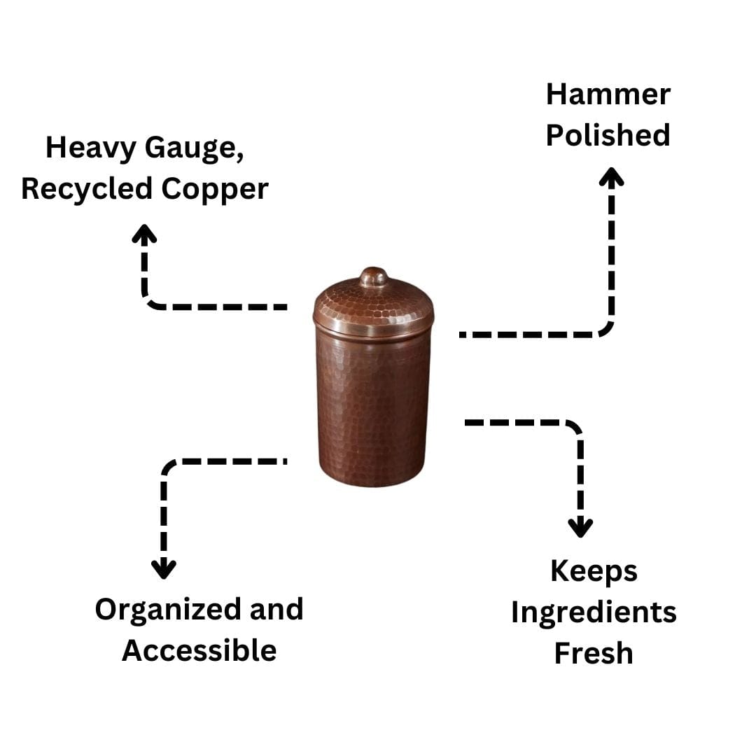 Sertodo Canisters Copper Kitchen Canisters - Complete 5 piece Set