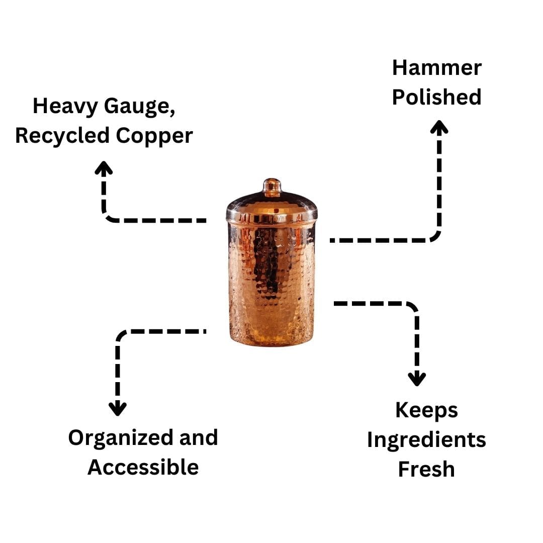 Sertodo Canisters Copper Kitchen Canisters - Large Set, 2 Pieces