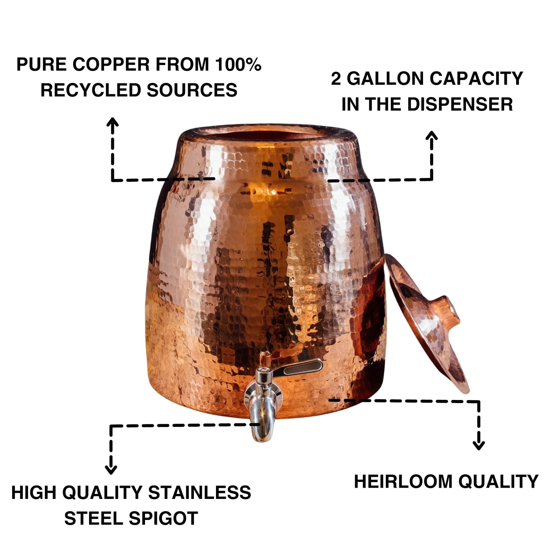 Sertodo Water Dispensers Niagara Copper Water Dispenser with Lid