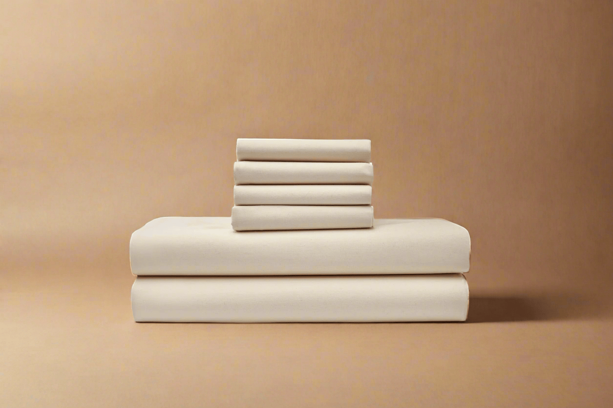 American Blossom Linens Bed Sheets Queen / Natural Cotton Percale Bed Sheet Set