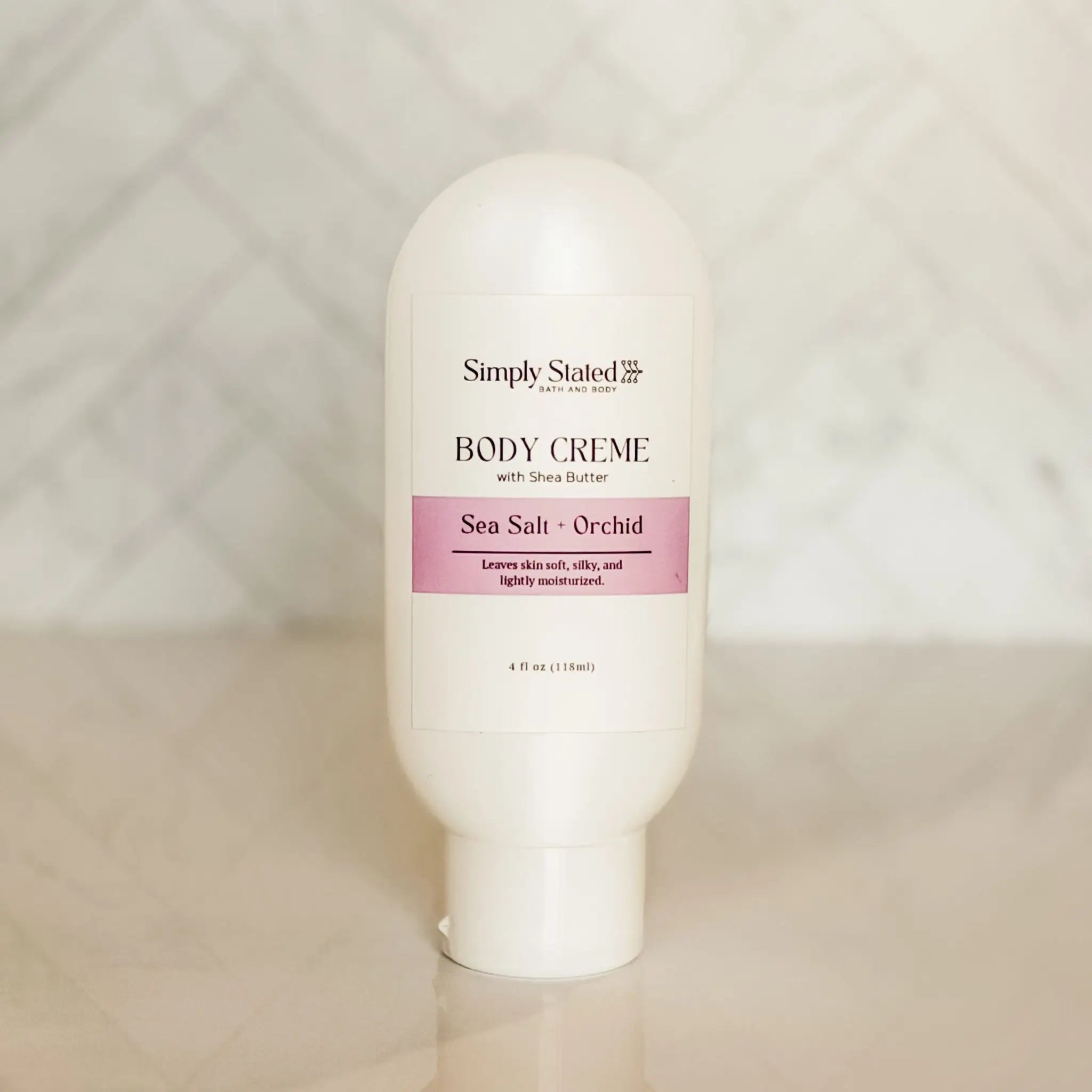Simply Stated Creations Moisturizers 4 oz Squeeze Bottle Sea Salt + Orchid Body Creme