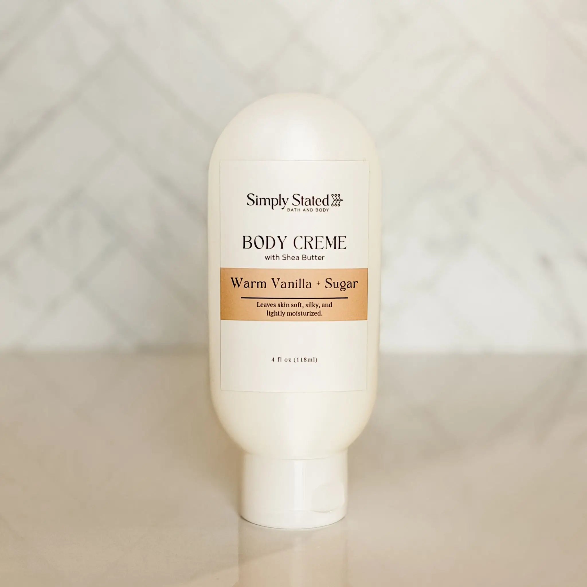 Simply Stated Creations Moisturizers 4 oz Squeeze Bottle Warm Vanilla + Sugar Body Creme