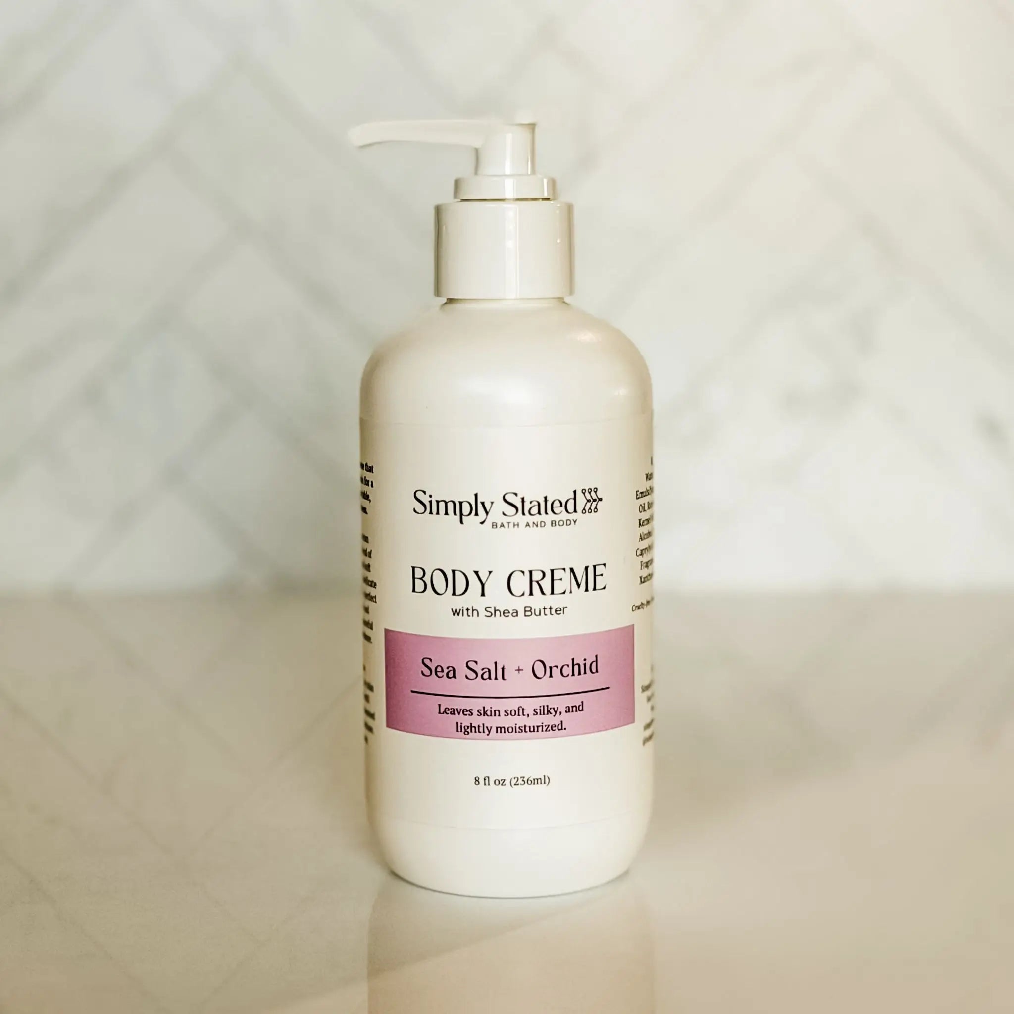 Simply Stated Creations Moisturizers 8 oz Bottle with Pump Sea Salt + Orchid Body Creme