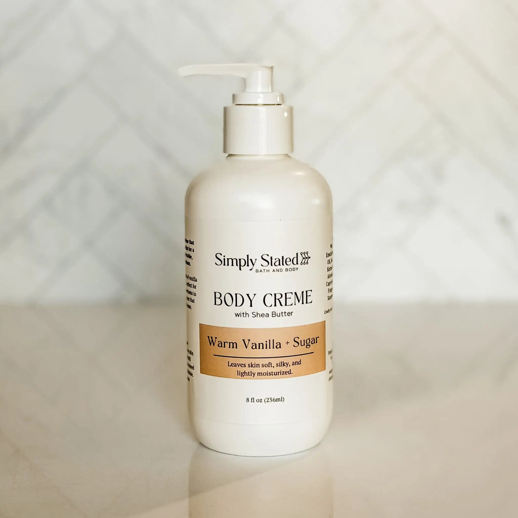 Simply Stated Creations Moisturizers 8 oz Bottle with Pump Warm Vanilla + Sugar Body Creme