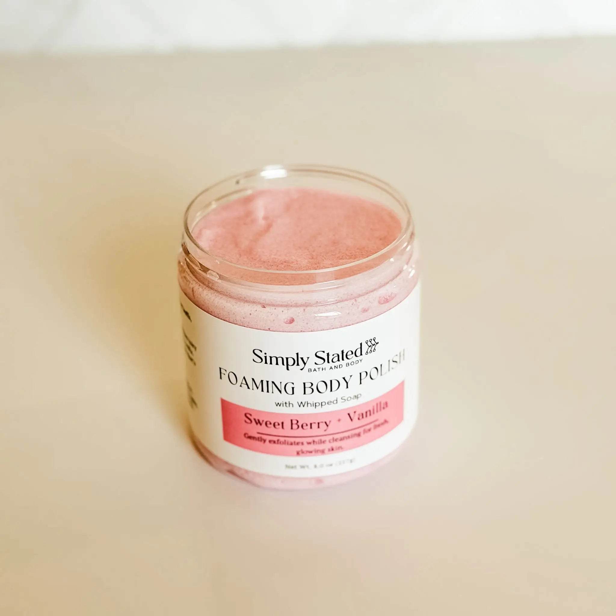 Simply Stated Creations Exfoliants Sweet Berry + Vanilla Foaming Body Polish