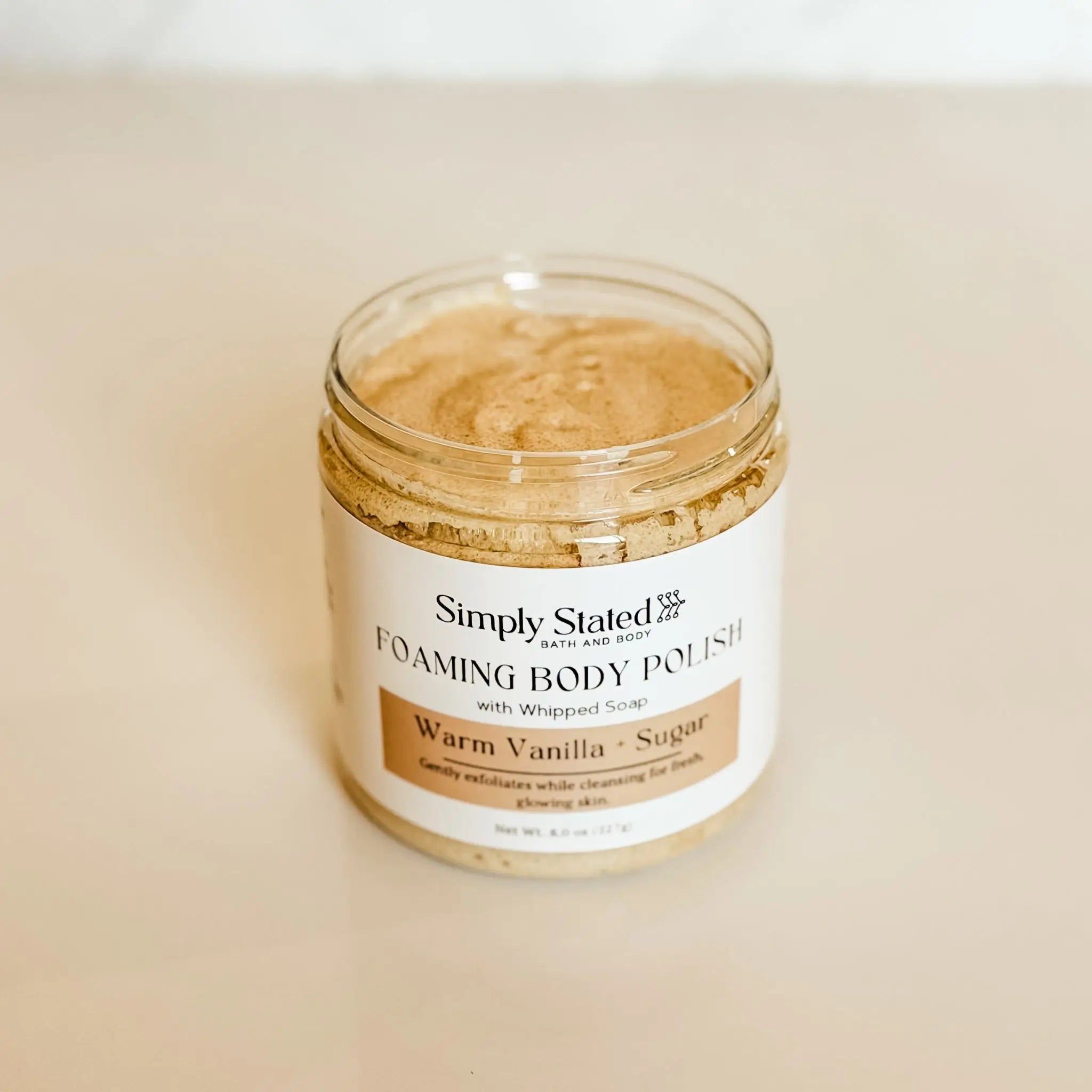 Simply Stated Creations Exfoliants Warm Vanilla + Sugar Foaming Body Polish