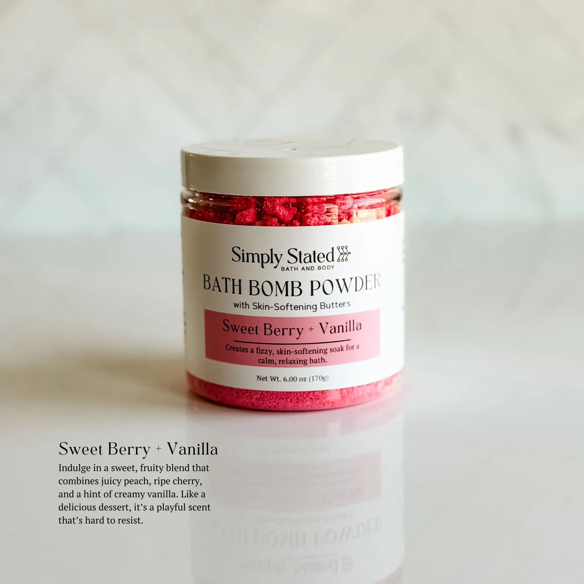 Simply Stated Creations Bath Bombs Sweet Berry + Vanilla Bath Bomb Powder