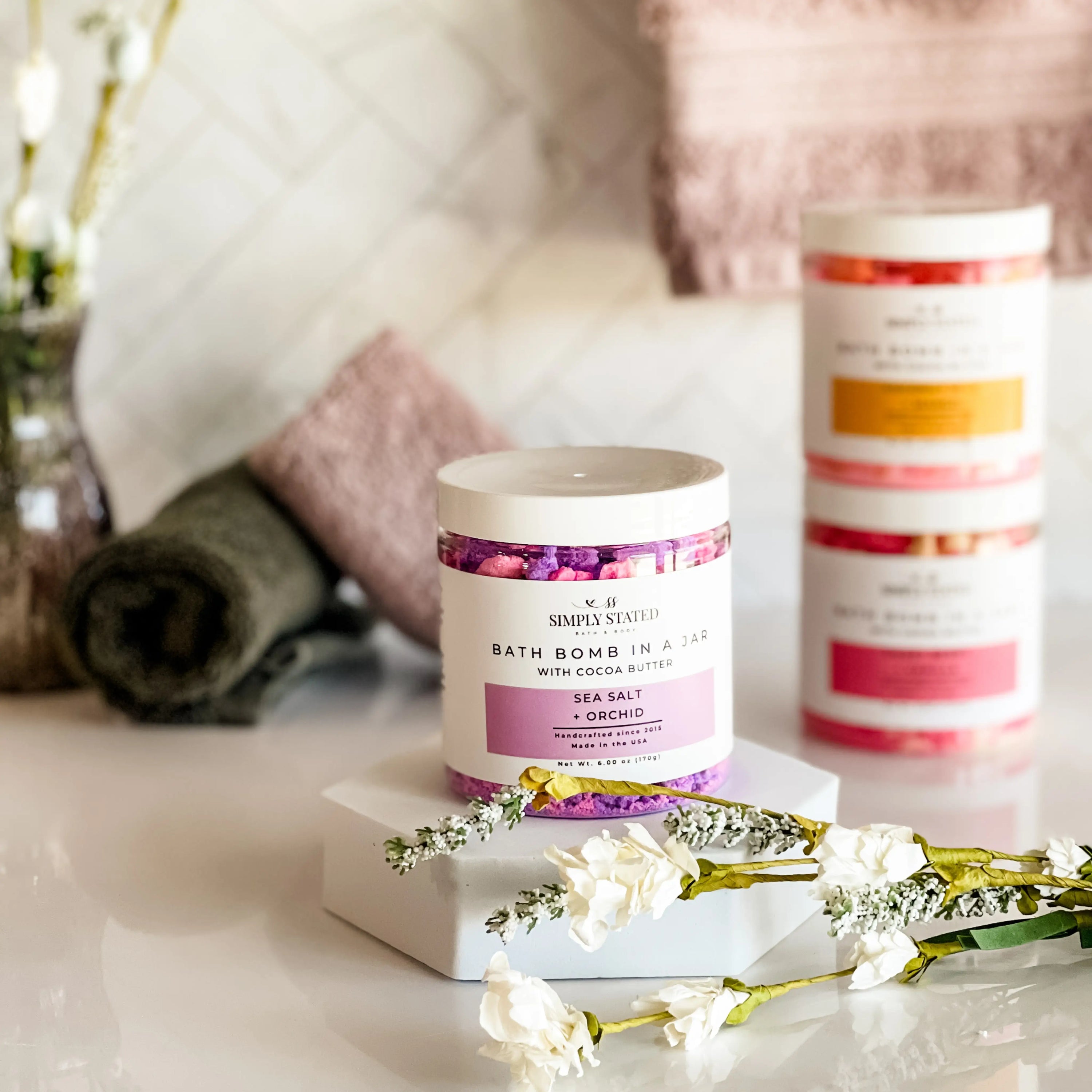 Simply Stated Creations Bath Bombs Sea Salt + Orchid Bath Bomb Powder
