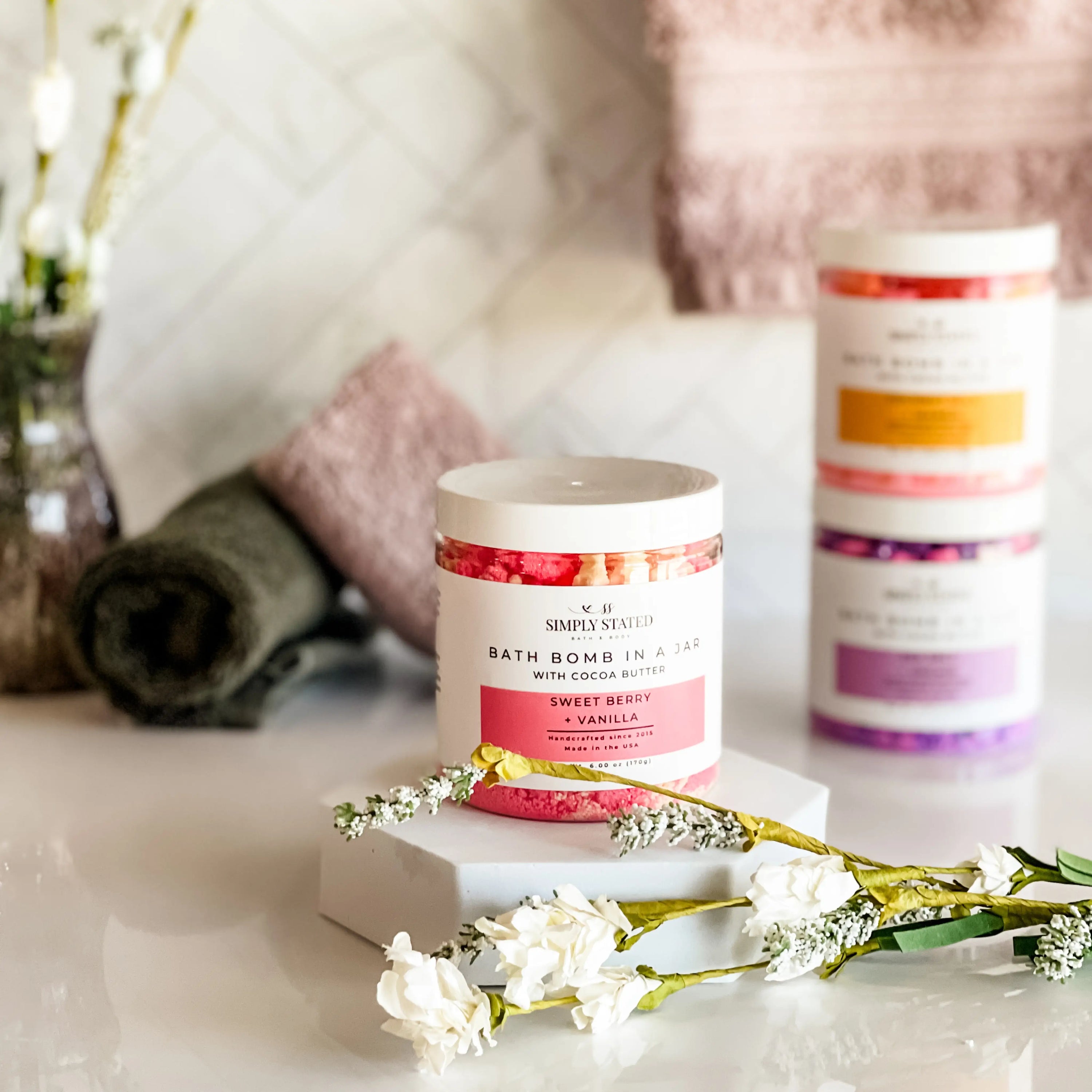 Simply Stated Creations Bath Bombs Sweet Berry + Vanilla Bath Bomb Powder