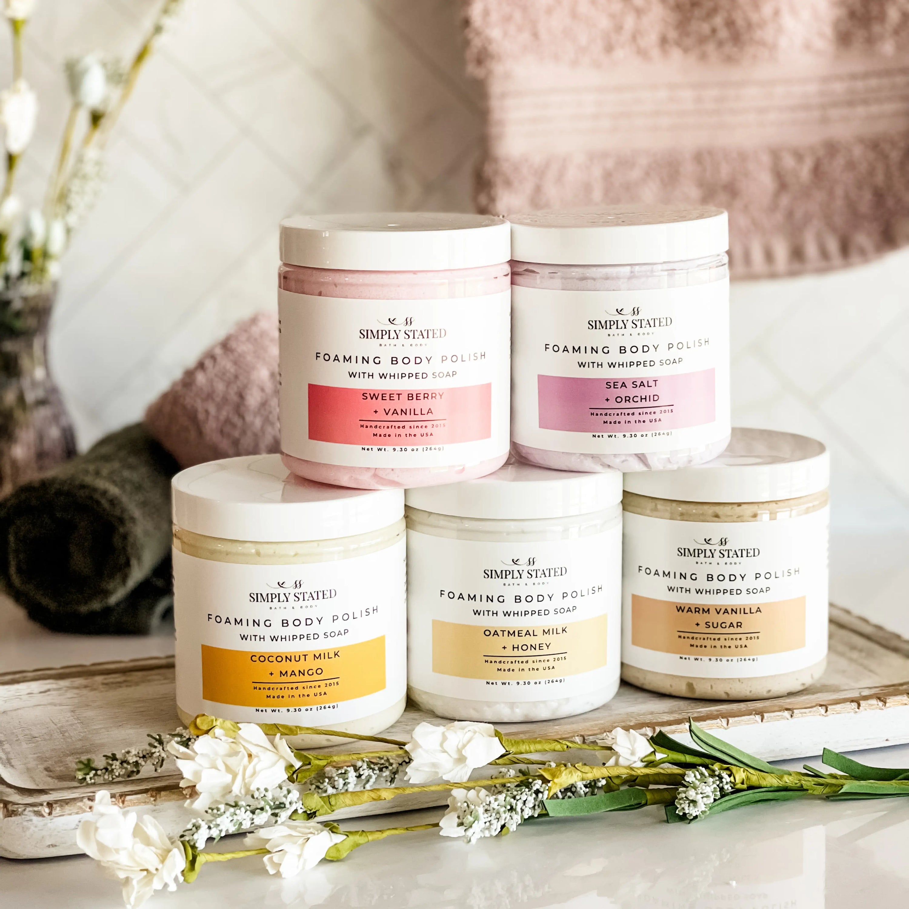 Simply Stated Creations Exfoliants Oatmeal Milk + Honey Foaming Body Polish