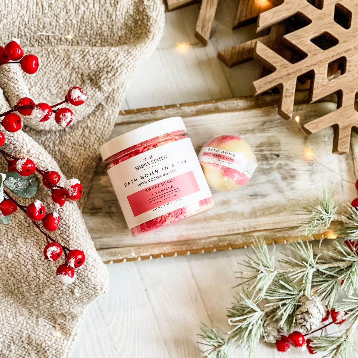 Sweet Berry + Vanilla Bath Bomb Powder