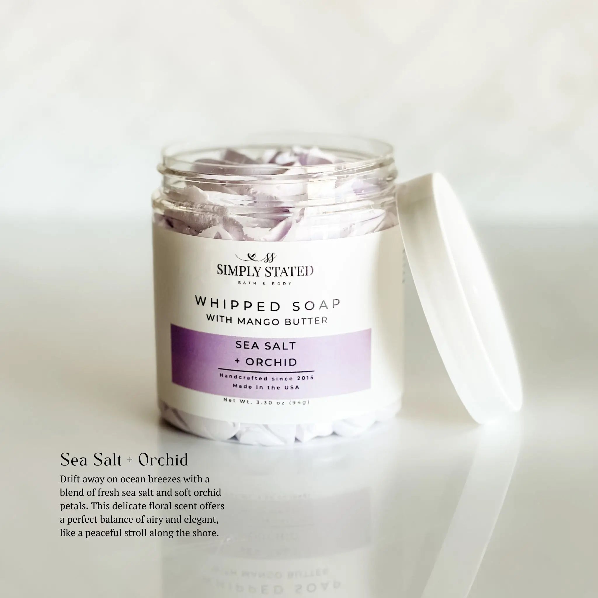 Simply Stated Creations Body Cleansers Sea Salt + Orchid Whipped Soap