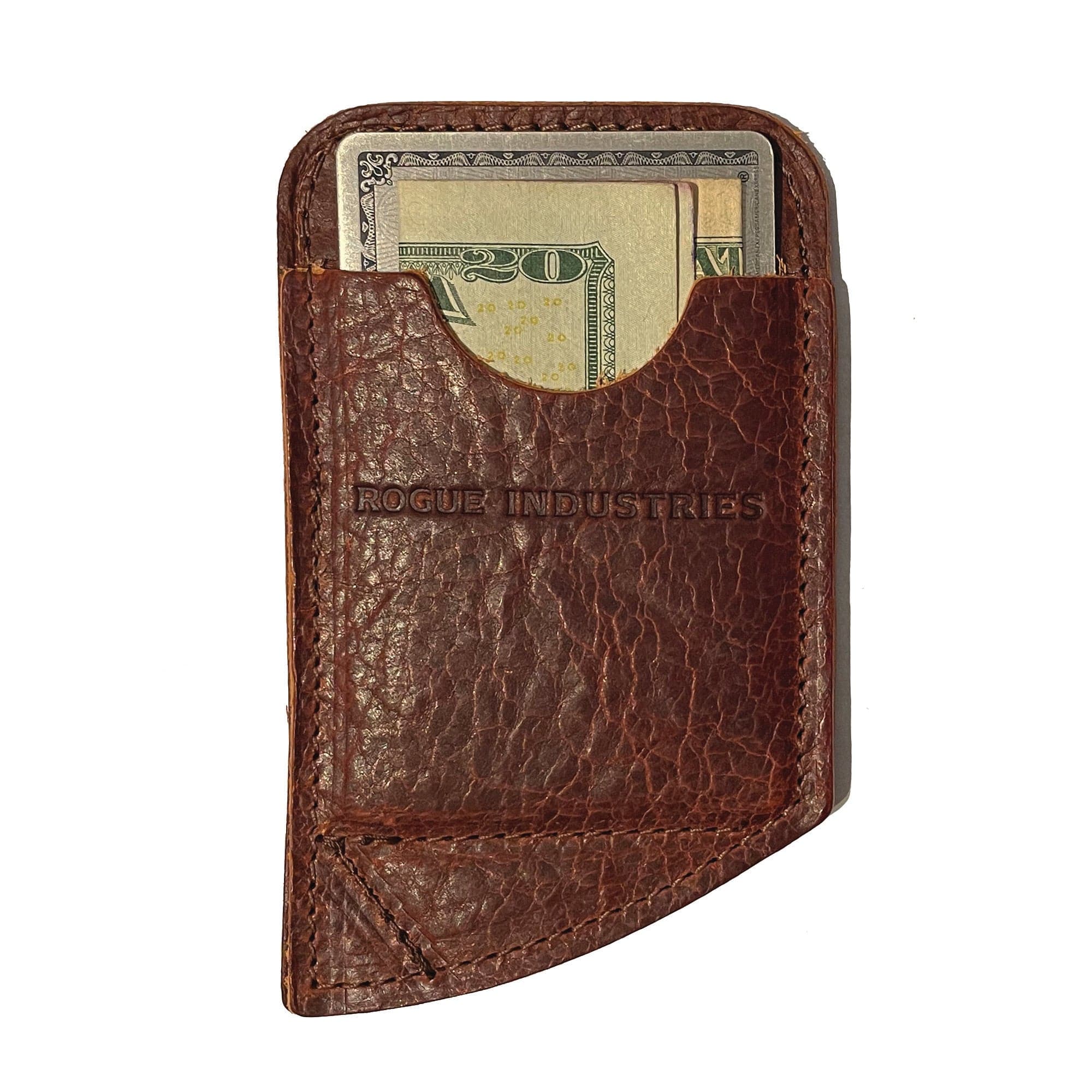 Rogue Industries Wallet Brown Bison Slim Leather Card Carrier