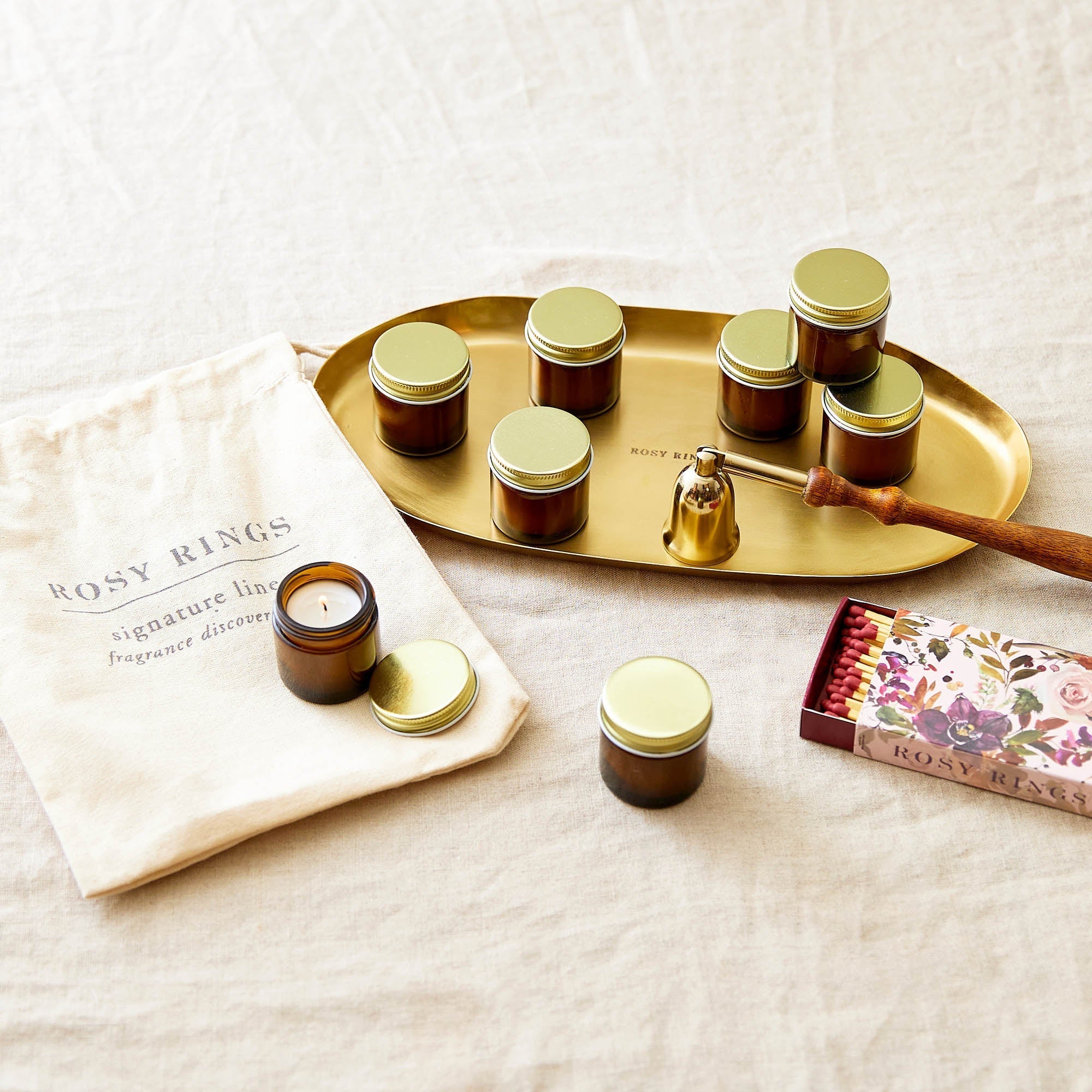 Gold Statement Botanical Candle Plate
