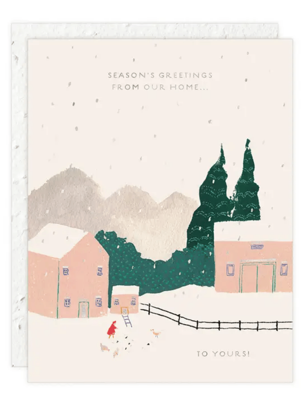Ash & Rose Greeting & Note Cards Snow Chickens - Seeded Holiday Card