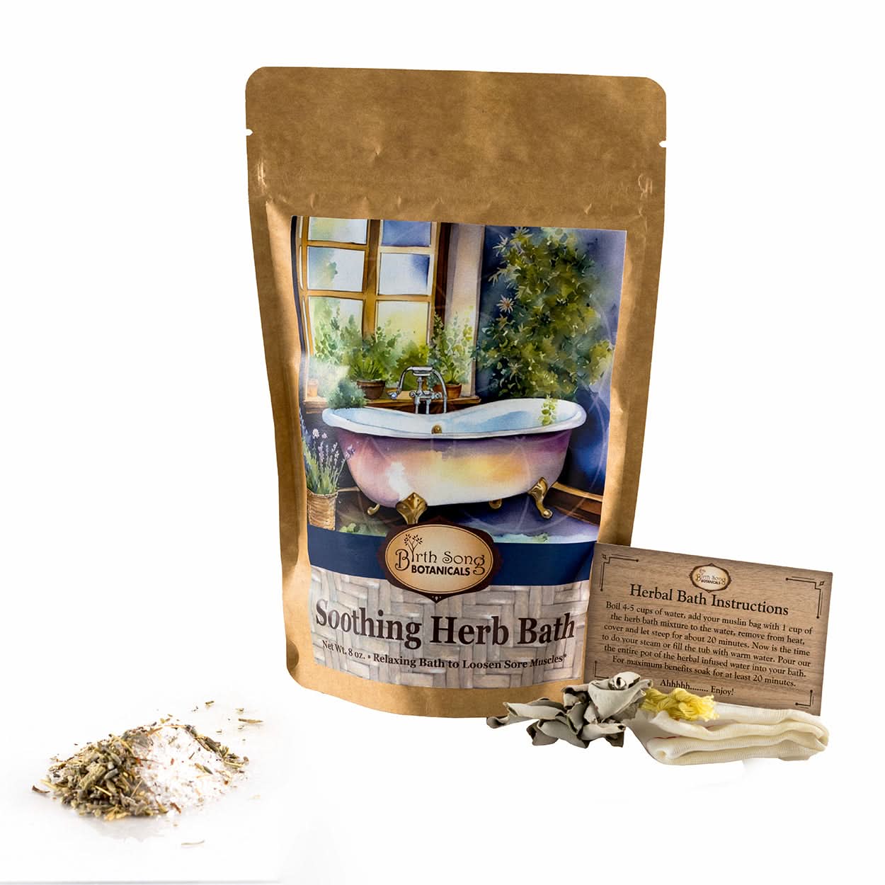 Relaxing and Soothing Herb Bath and Foot Soak, Melt Away Stress and Purify Your Energy* with Lavender and White Sage 16 oz. - My American Goods