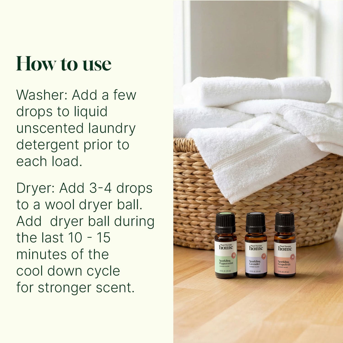 Wool Dryer Balls 6 Pack and Sparkling Laundry Blend 3 Pack