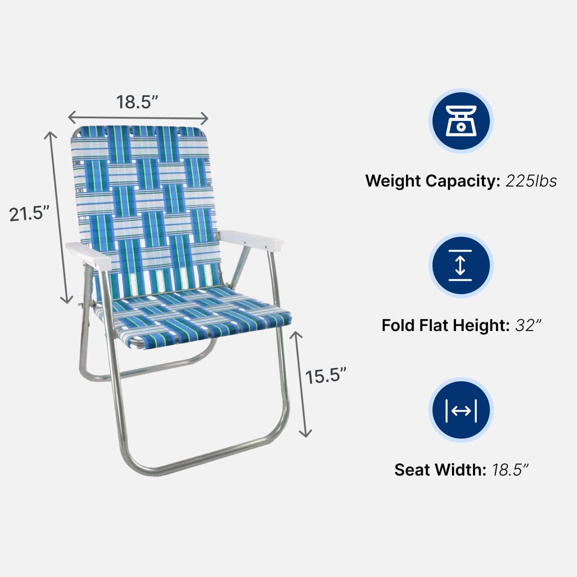 Lawn Chair USA Chairs Classic Sea Island Classic Lawn Chair