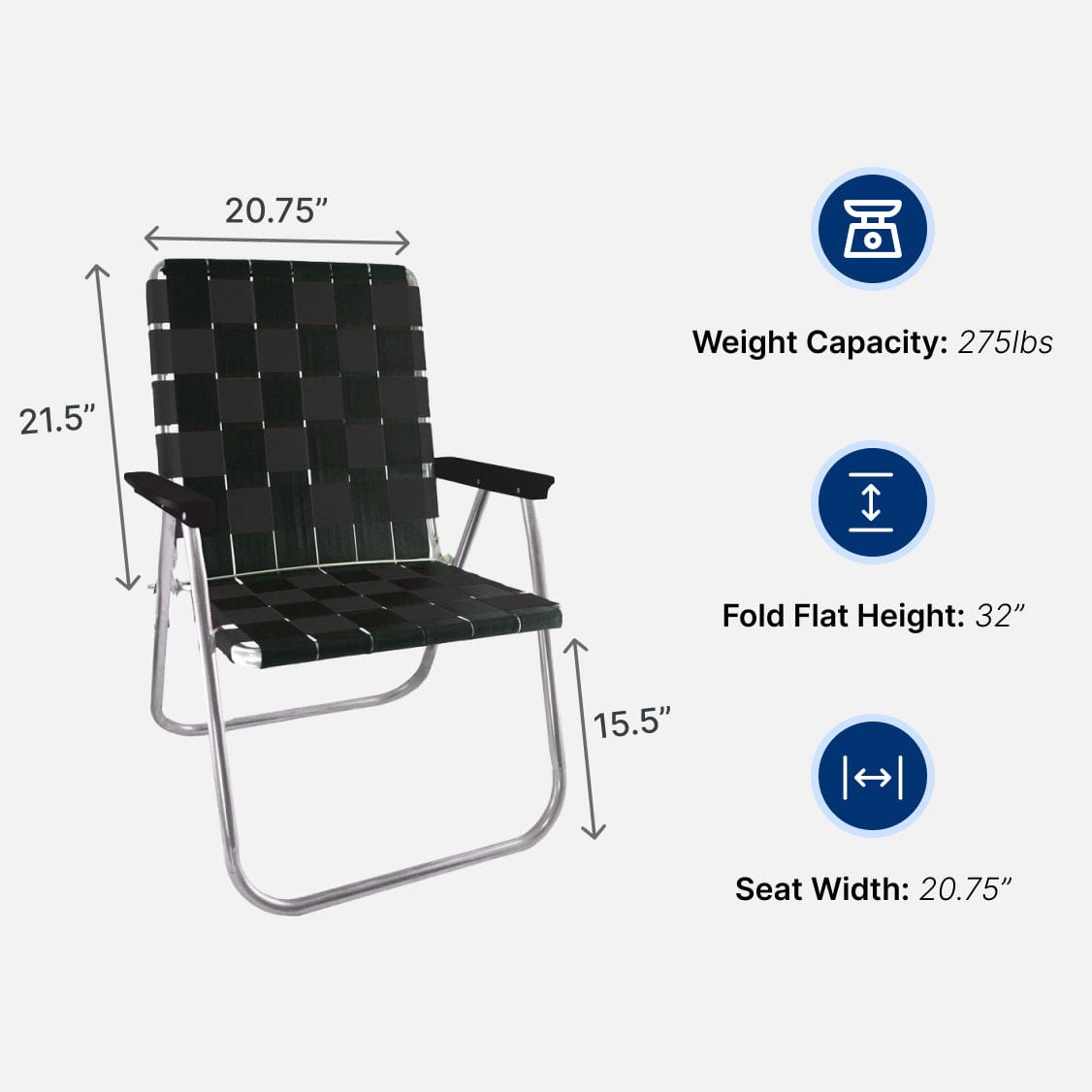 Lawn Chair USA Chairs Magnum Midnight Magnum Chair