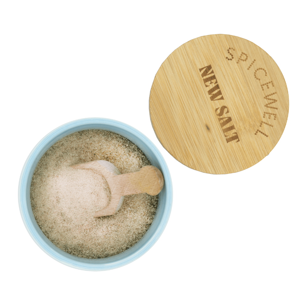 Spicewell Ceramic Pots with Lid Salt & Pepper Cellars + Scoops