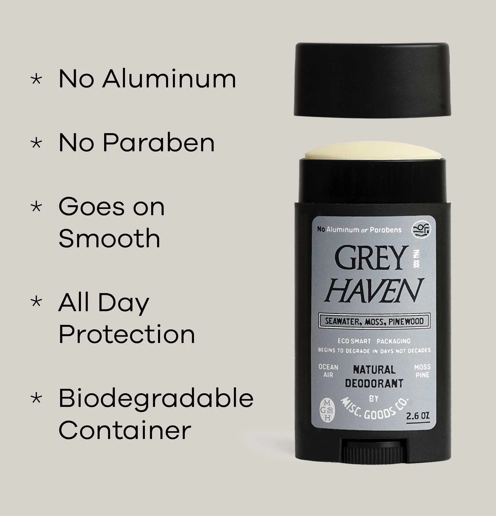 "Greyhaven" Natural Deodorant