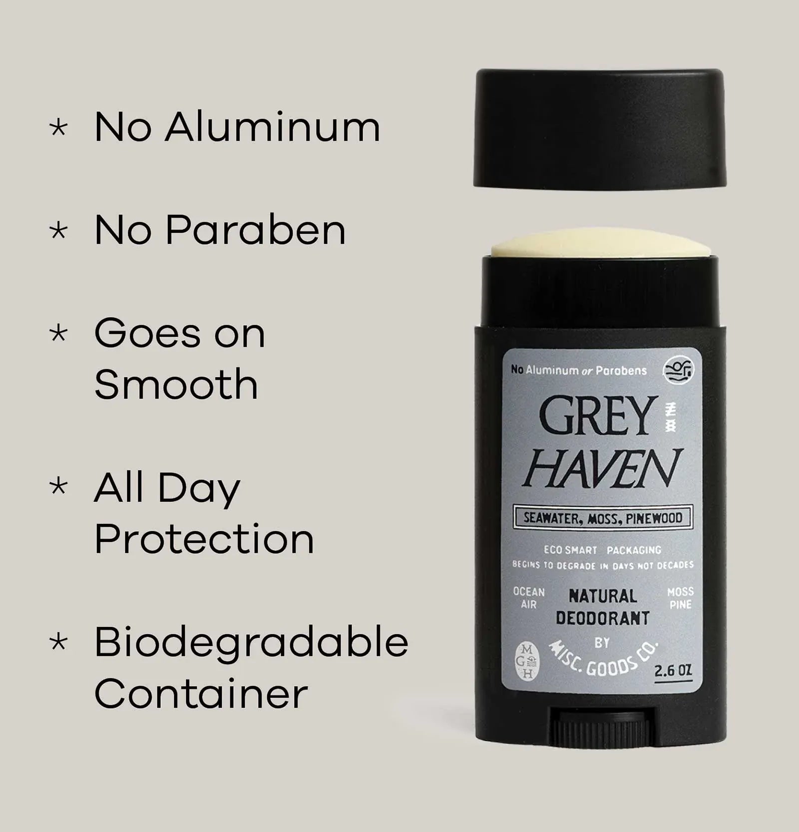 Misc. Goods Co. "Greyhaven" Natural Deodorant