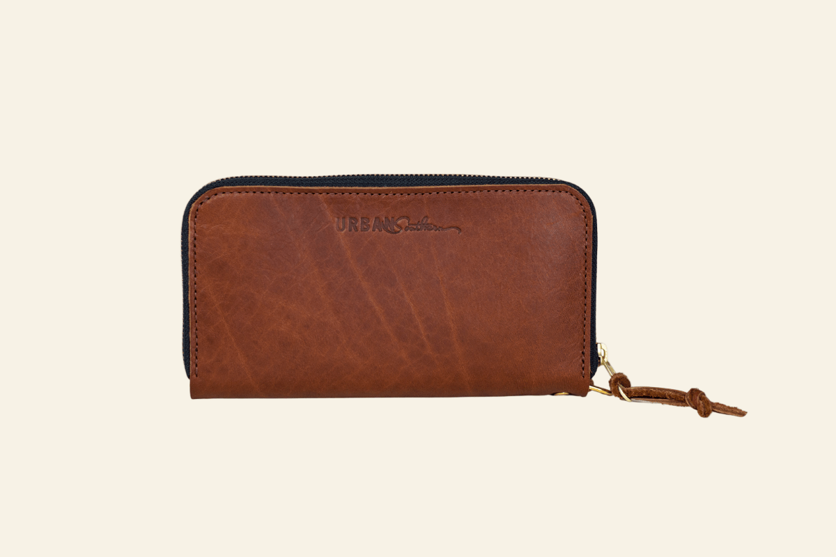 Urban Southern Wallets Cognac Urban Zipper Wallet