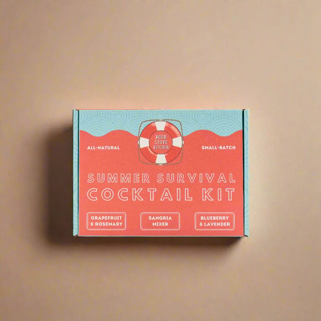 Summer Survival Cocktail Kit - 16oz Grapefruit & Rosemary, 16oz Sangria Mixer, 16oz Blueberry Lavender - My American Goods