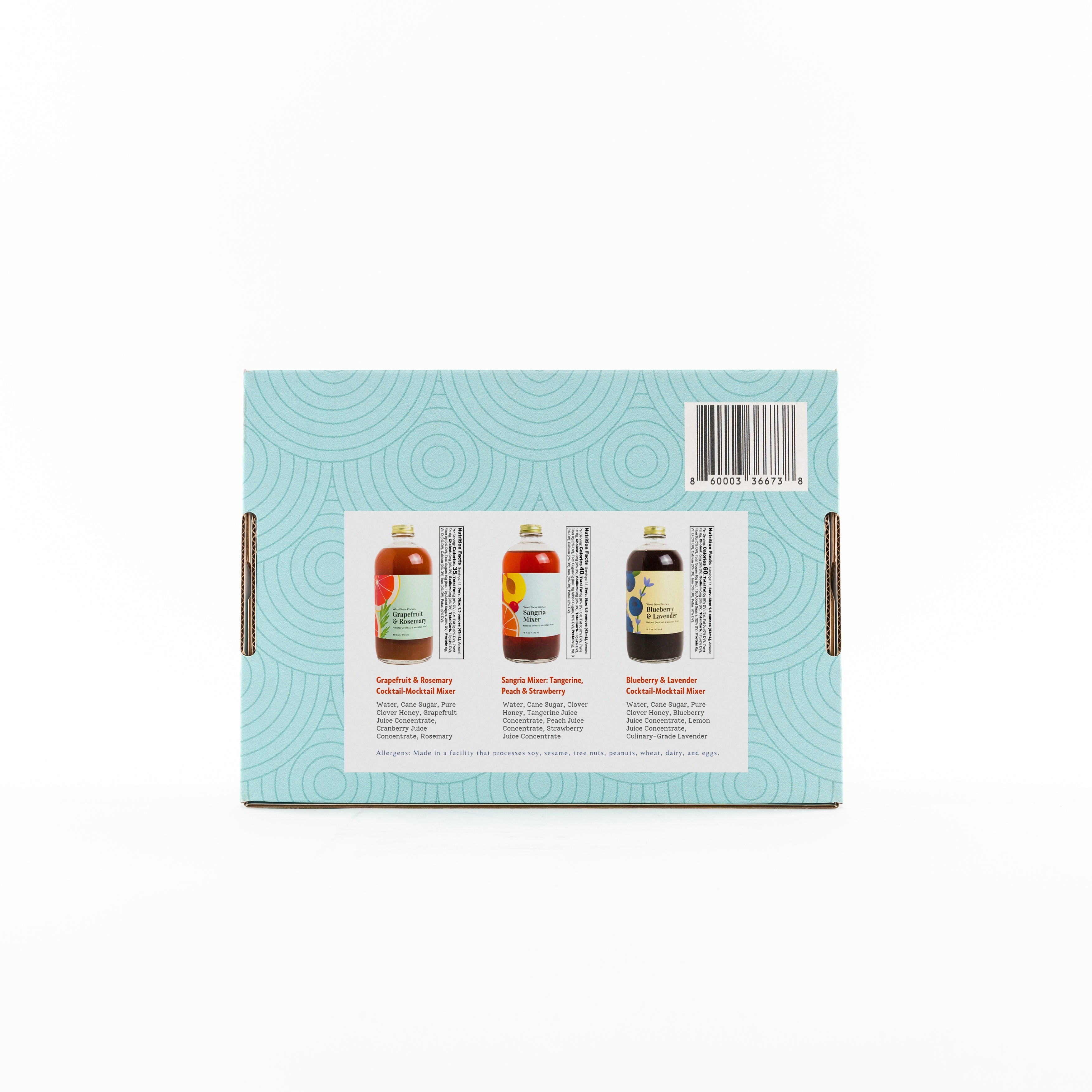 Summer Survival Cocktail Kit - 16oz Grapefruit & Rosemary, 16oz Sangria Mixer, 16oz Blueberry Lavender - My American Goods