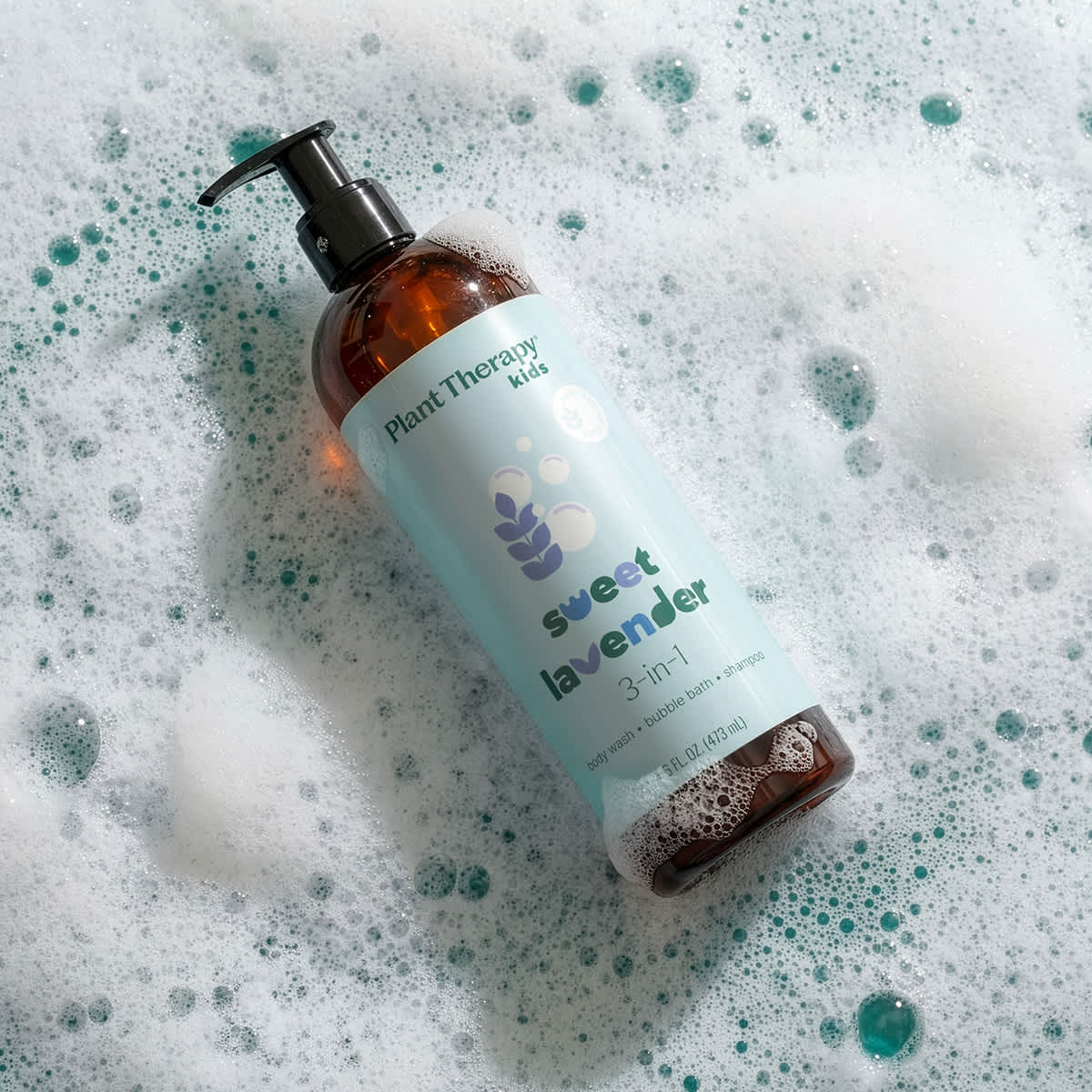 Plant Therapy Body Care 16 oz Sweet Lavender 3-in-1 Body Wash, Bubble Bath, Shampoo