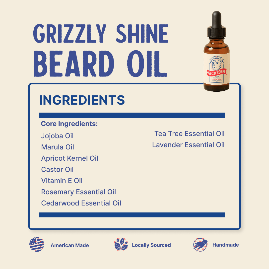 Grizzly Shine Beard Oil - 1 oz - My American Goods