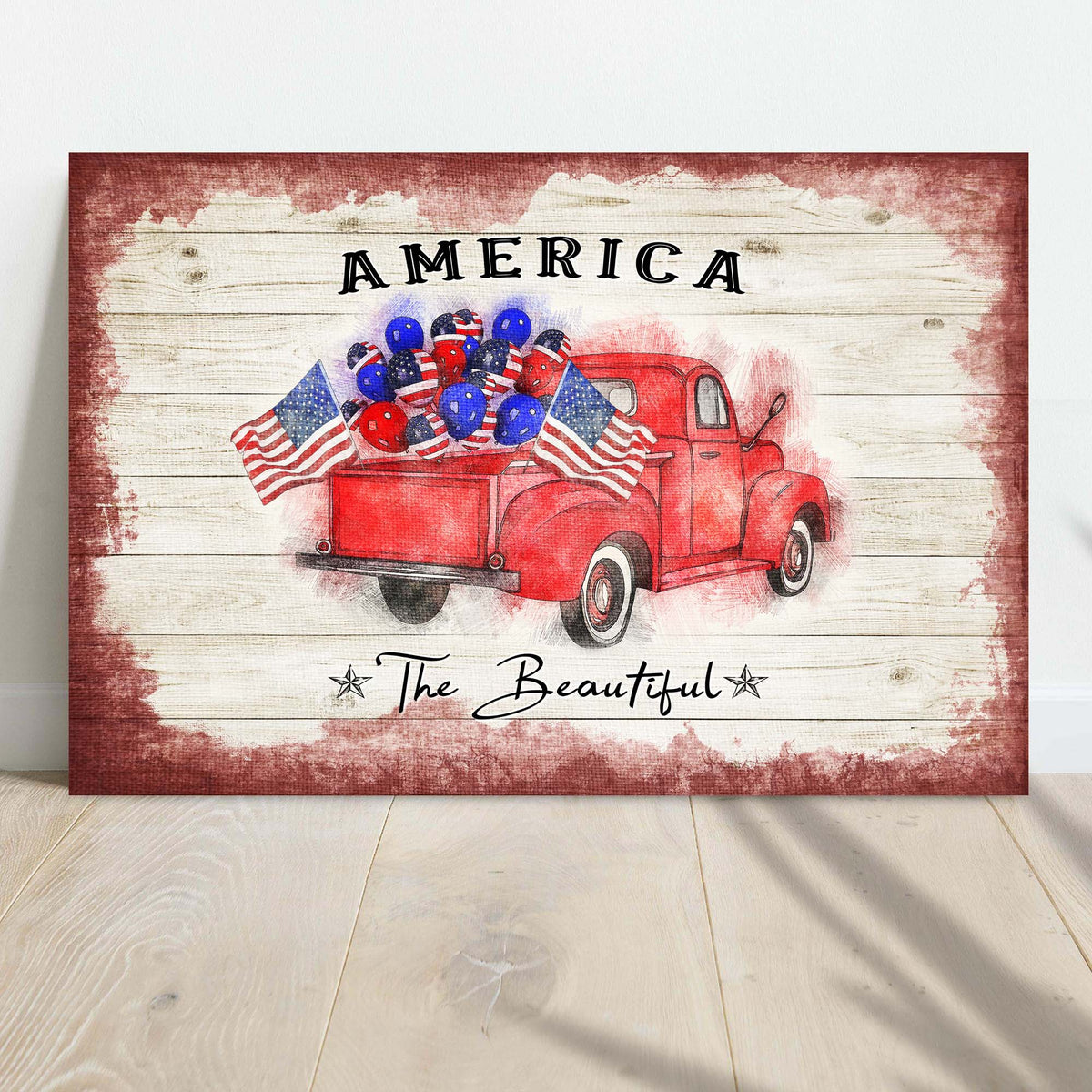 Tailored Canvases Canvas 18x12 inch Medium Premium Gallery Wrapped America The Beautiful Sign II