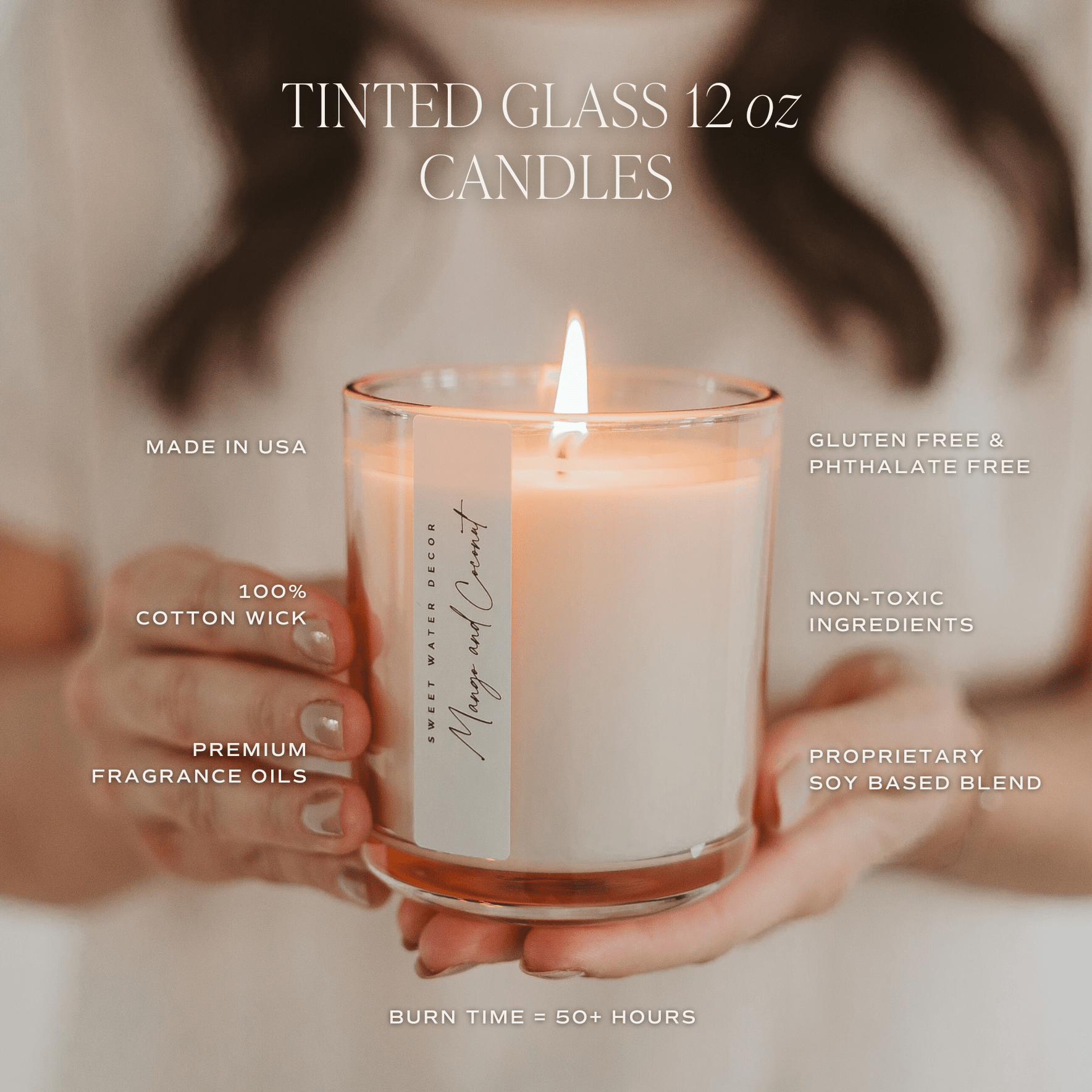 Hello Fall Soy Candle - Tinted Glass Jar - 12 oz