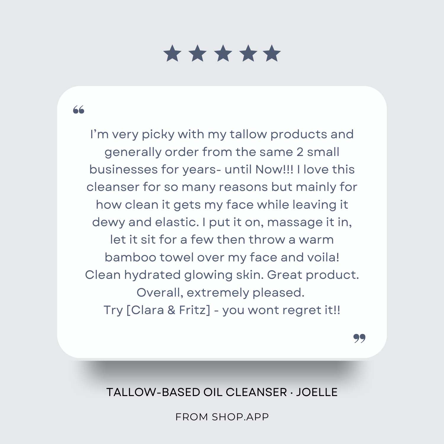 Clara & Fritz Tallow Shop Facial Cleansers Clara & Fritz Tallow-Based Oil Cleanser