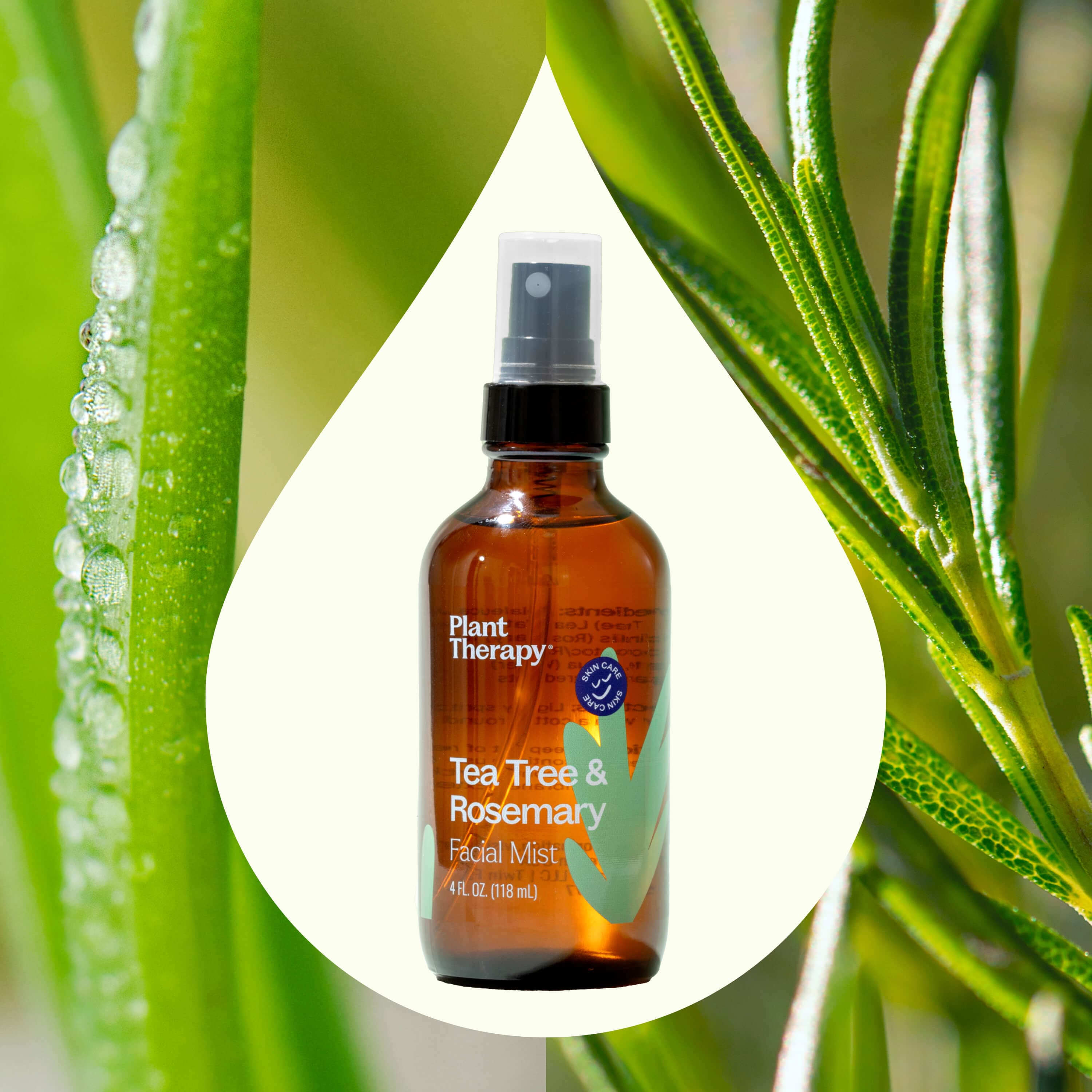 Plant Therapy Hair & Skin Care 4 oz Tea Tree & Rosemary Facial Mist