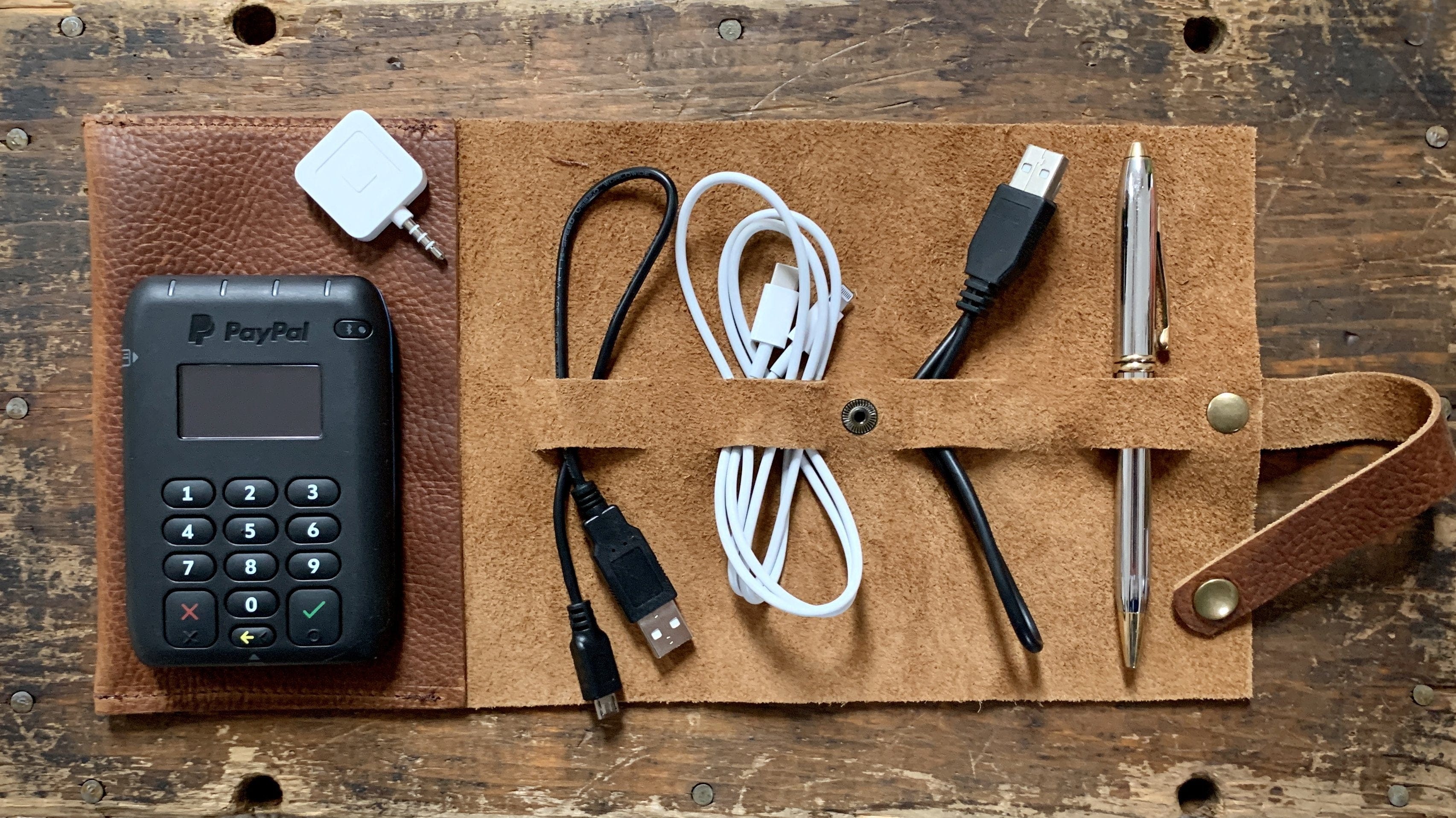 Rogue Industries Cord Roll Up Leather Tech Organizer
