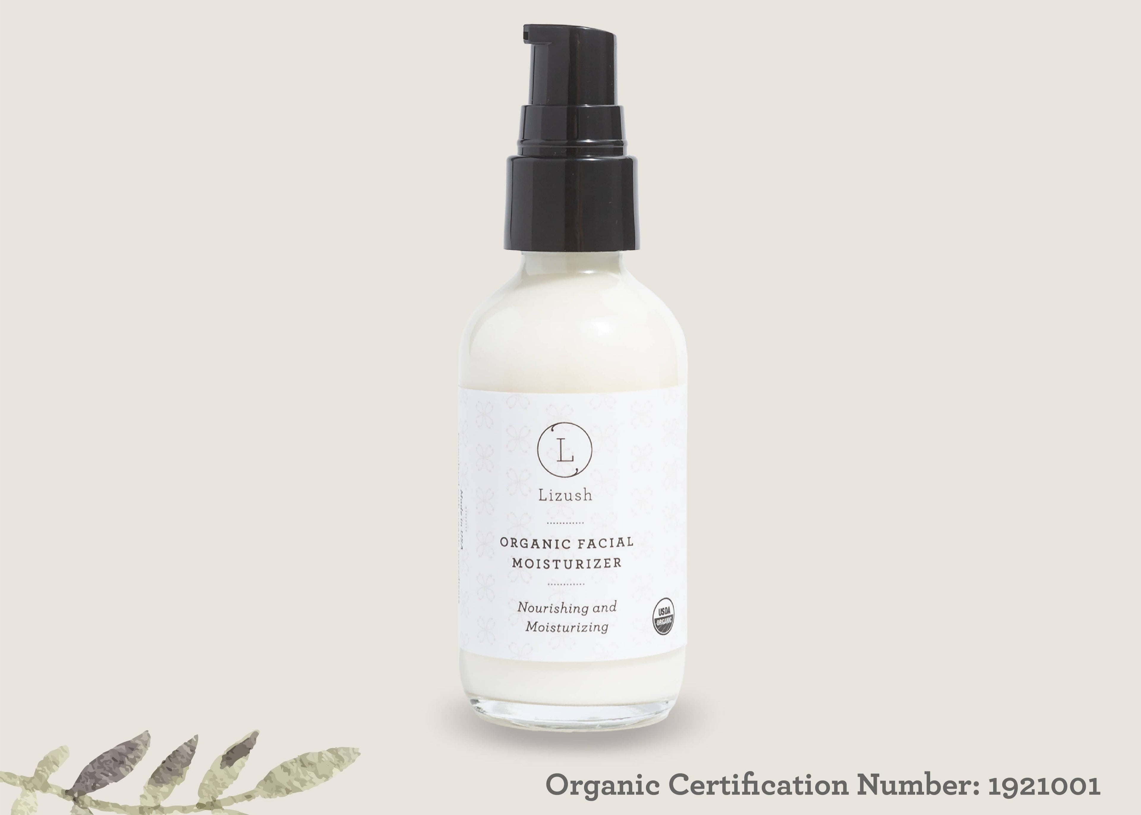 Lizush ORGANIC FACIAL MOISTURIZER Nourishing and Moisturizing