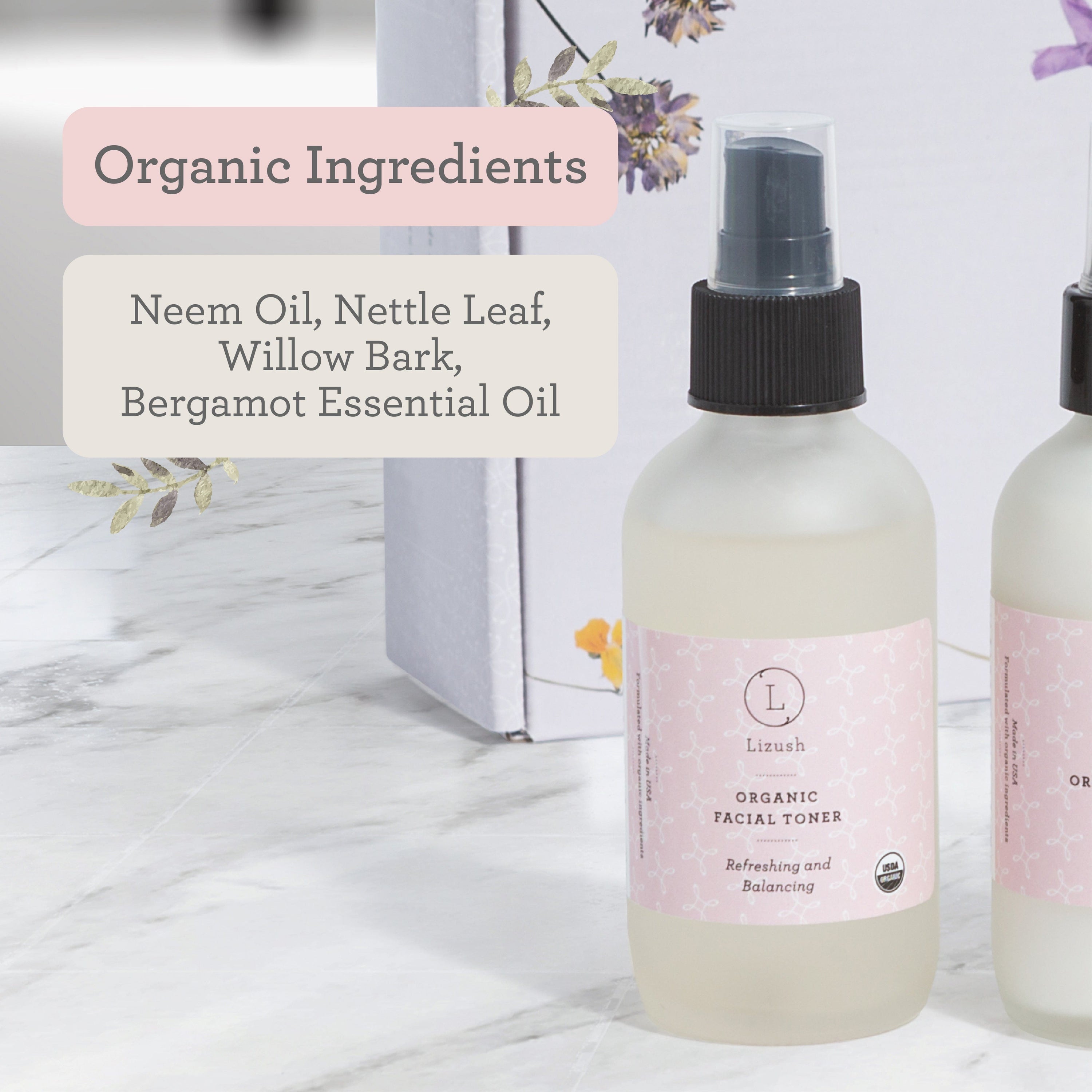 Lizush ORGANIC FACIAL TONER Refreshing and Balancing