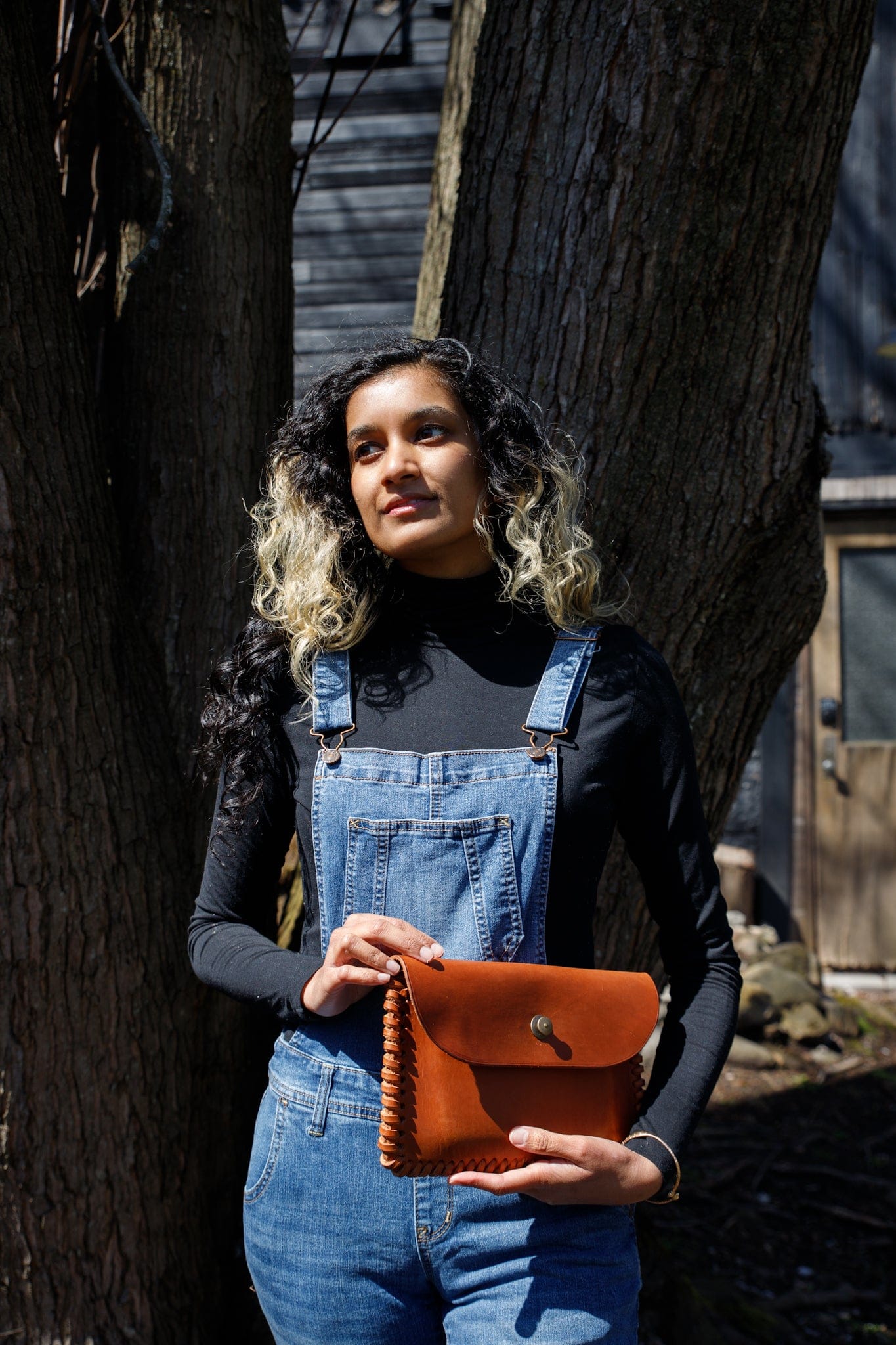 The Local Branch Leather Clutch Caramel Gaucho Clutch - USA Made