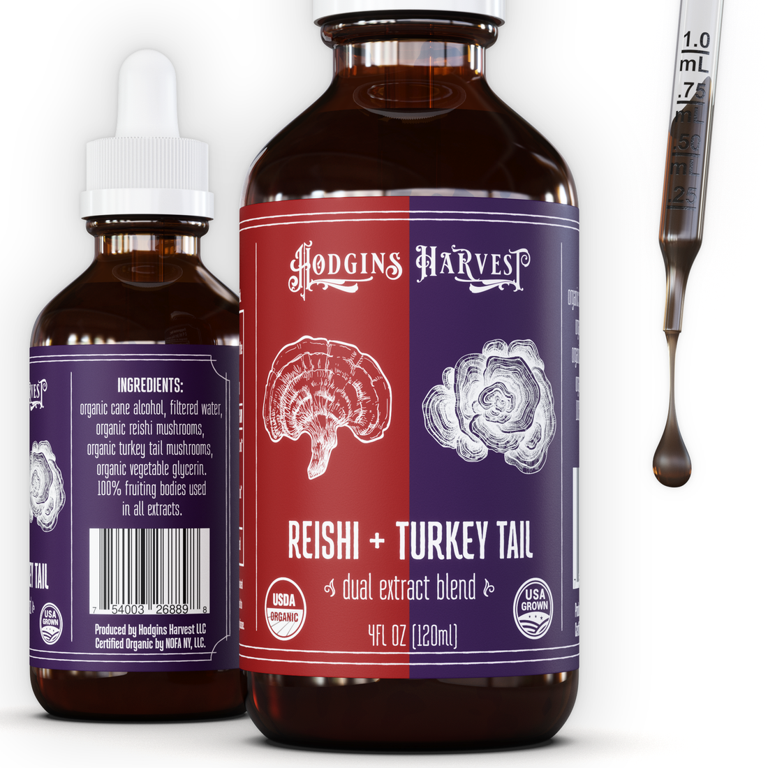 Reishi + Turkey Tail Dual Extract Tincture - My American Goods