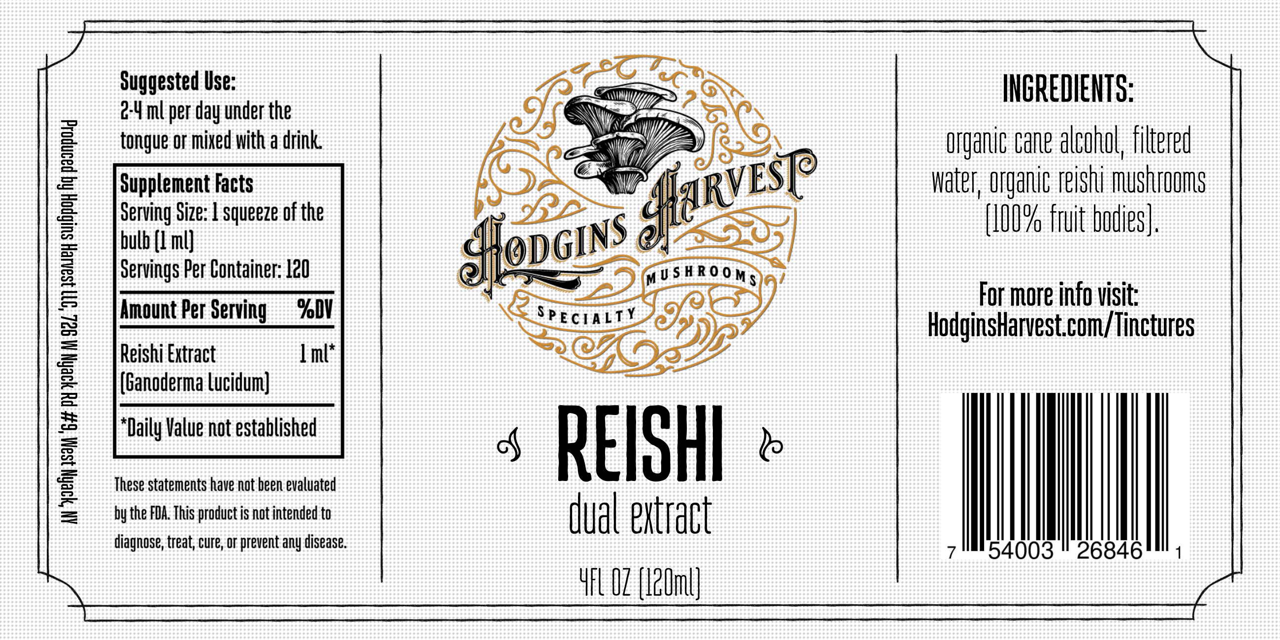 Hodgins Harvest Mushroom Extracts Reishi Dual Extract Tincture