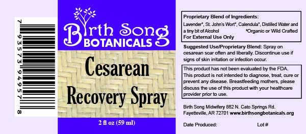 Birth Song Botanicals Co. Postpartum Herbal Body Spray – Botanical Blend with Calendula & Lavender (2 oz)