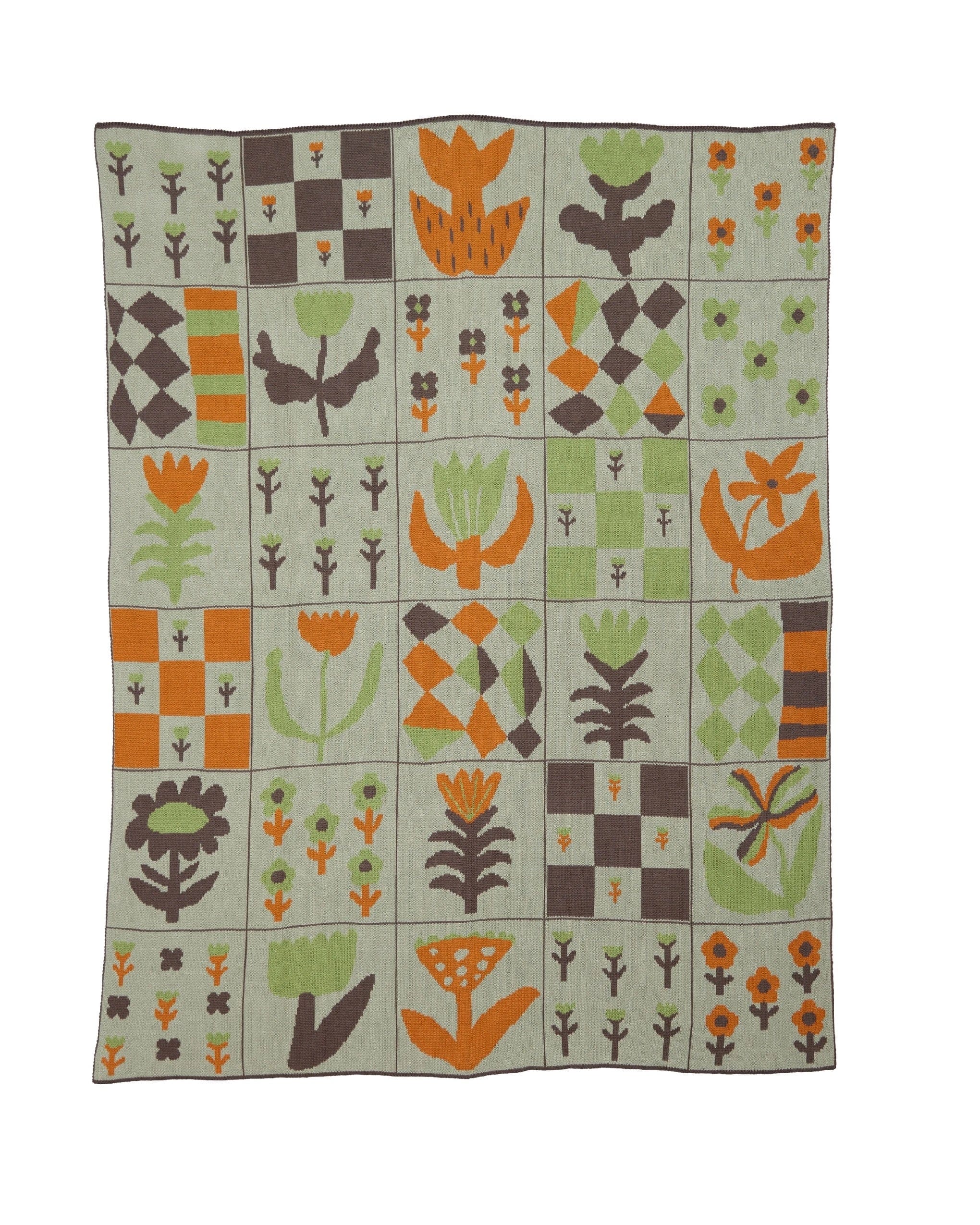 Biquette Throw Blanket Minty Orange in Egyptian Cotton Toni Darling Frank Blanket