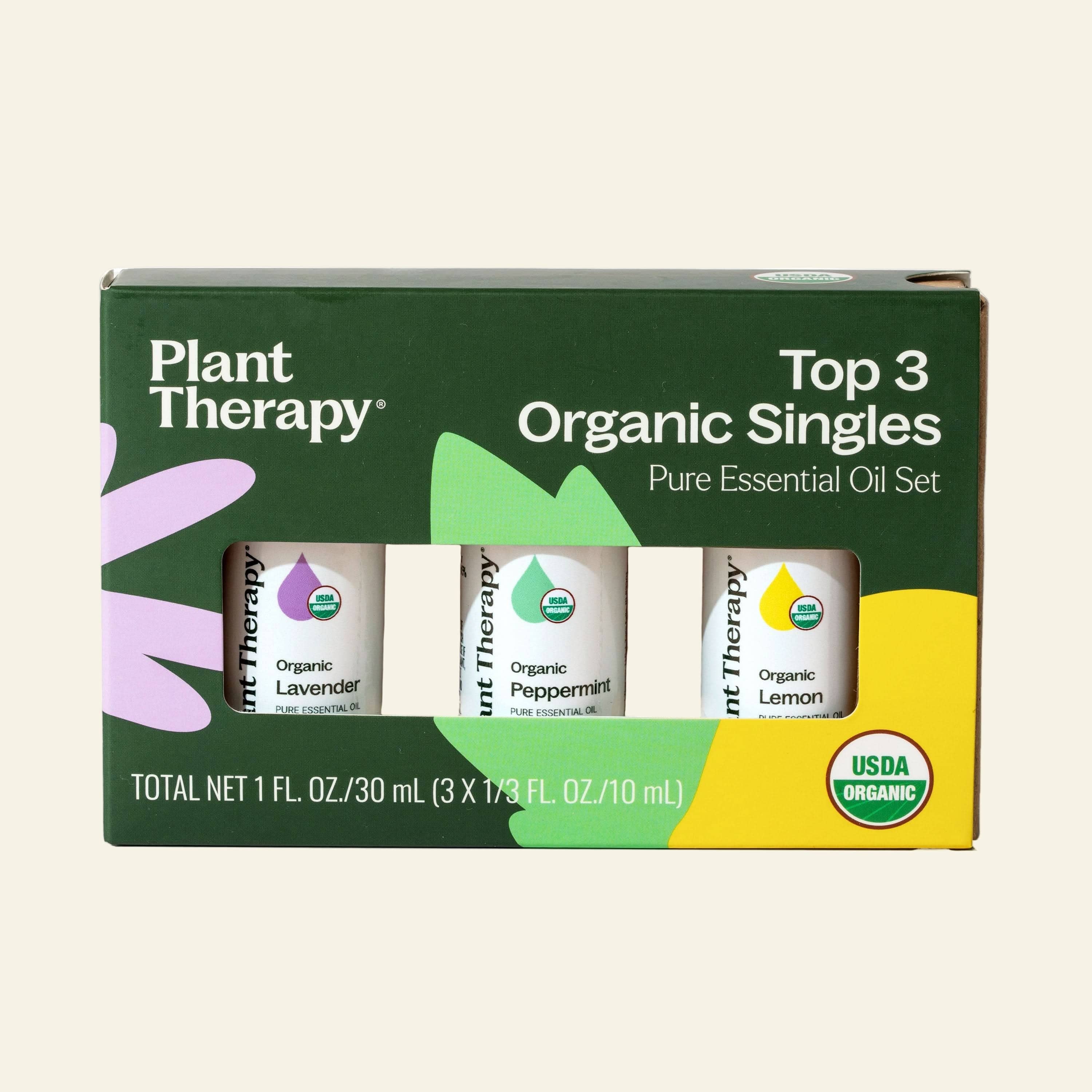 Plant Therapy Essential Oil Top 3 Organic Singles Set