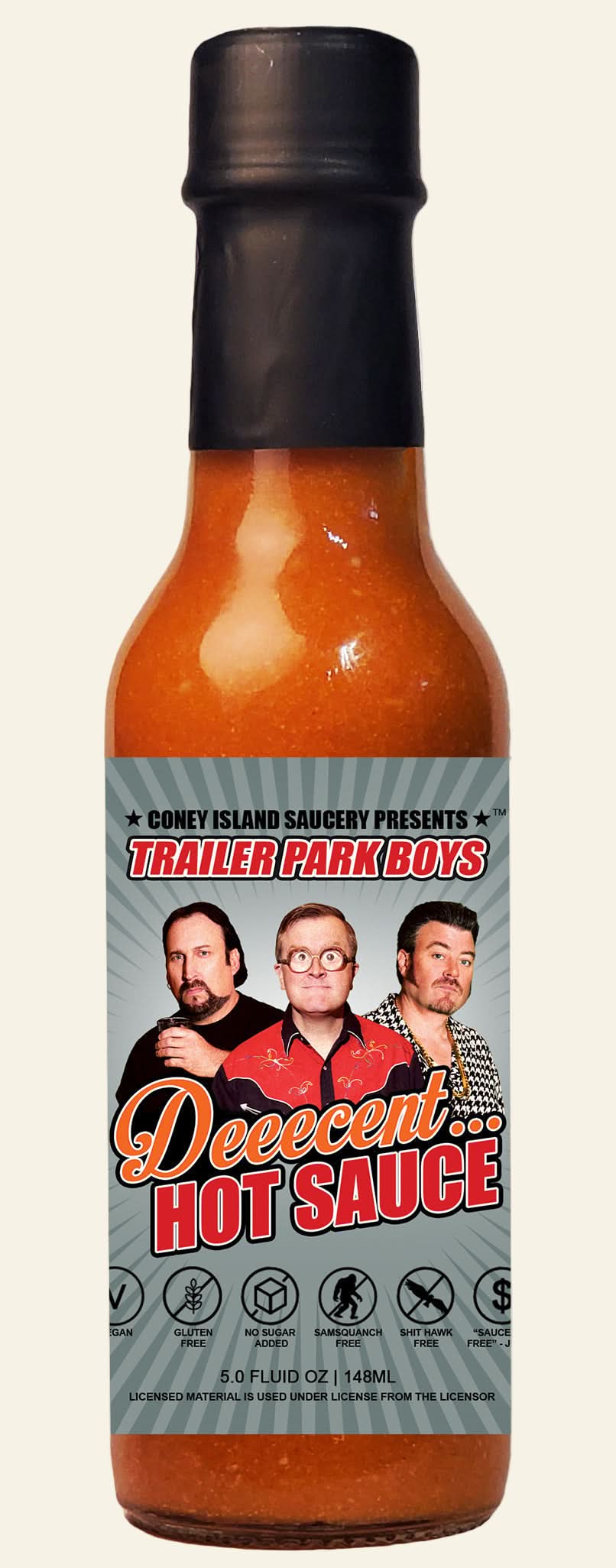 Hot sauce bottle with &